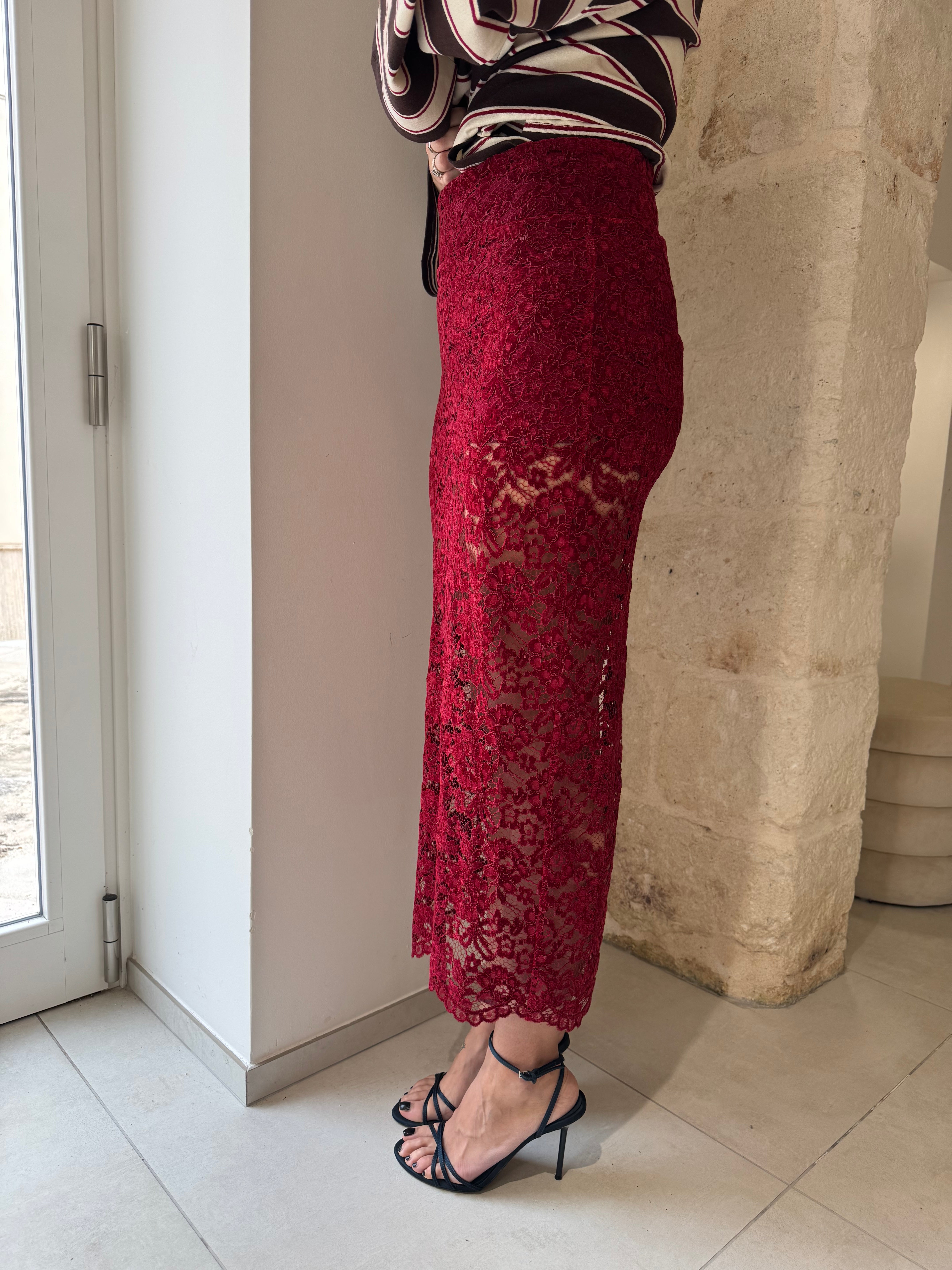 Gonna in pizzo rossa - Kostumn1