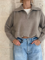 Maglione beige con orlo elasticizzato - Eleh
