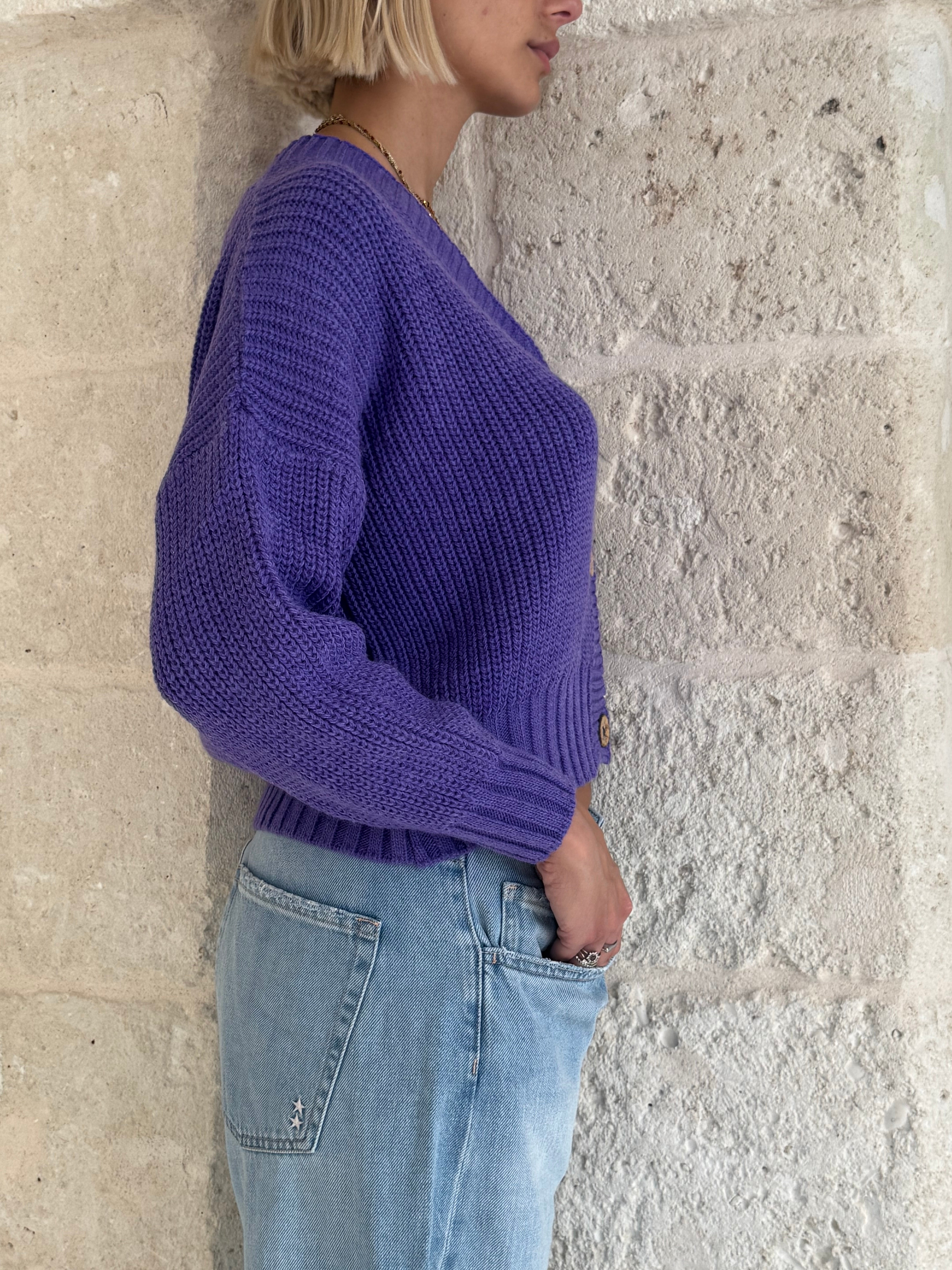 Cardigan puffo con bottoni - Zahjr