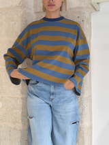 Maglia a righe bicolore con manica lunga - Kostumn1