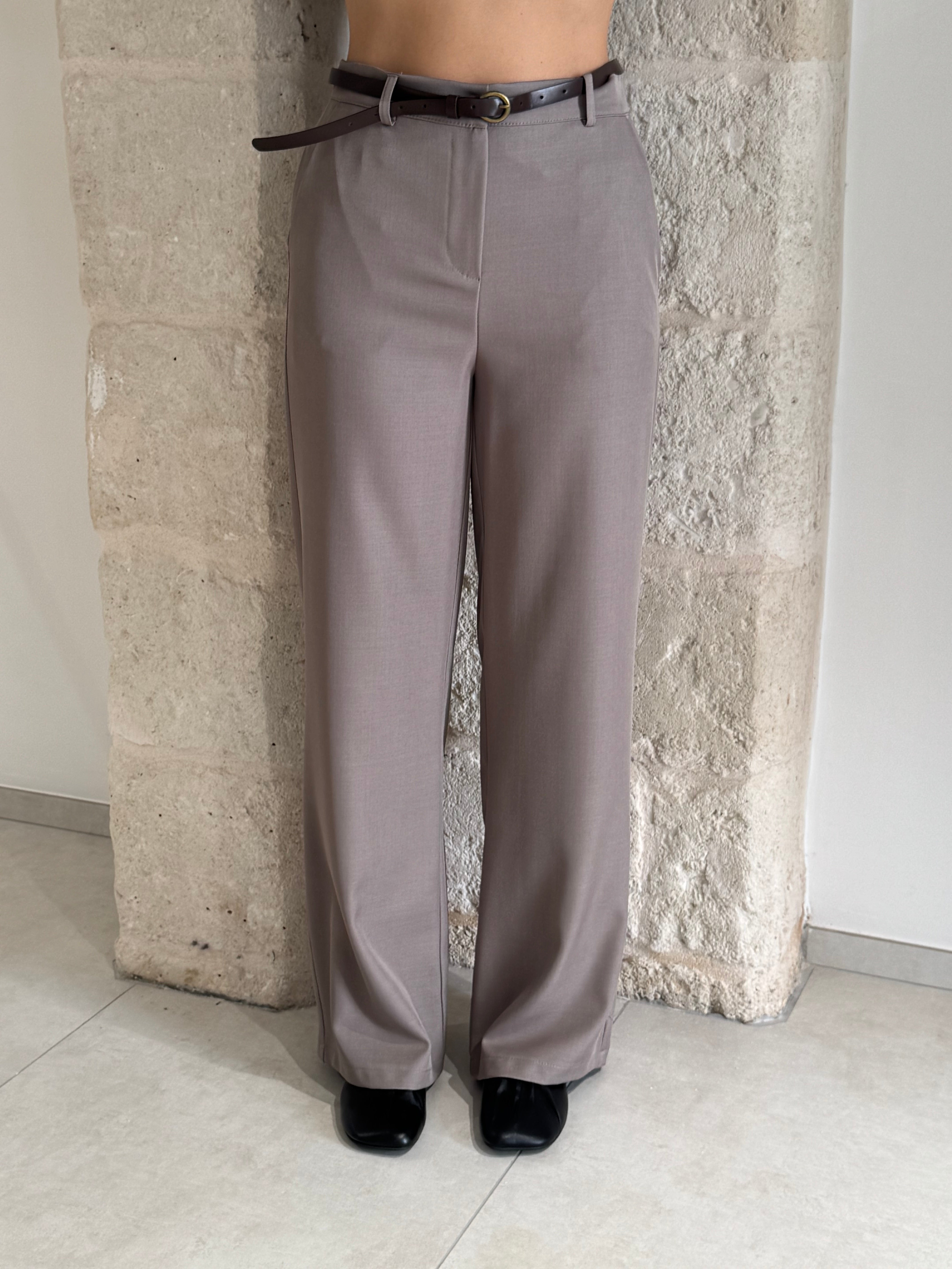 Pantalone tortora dritto - Zahjr