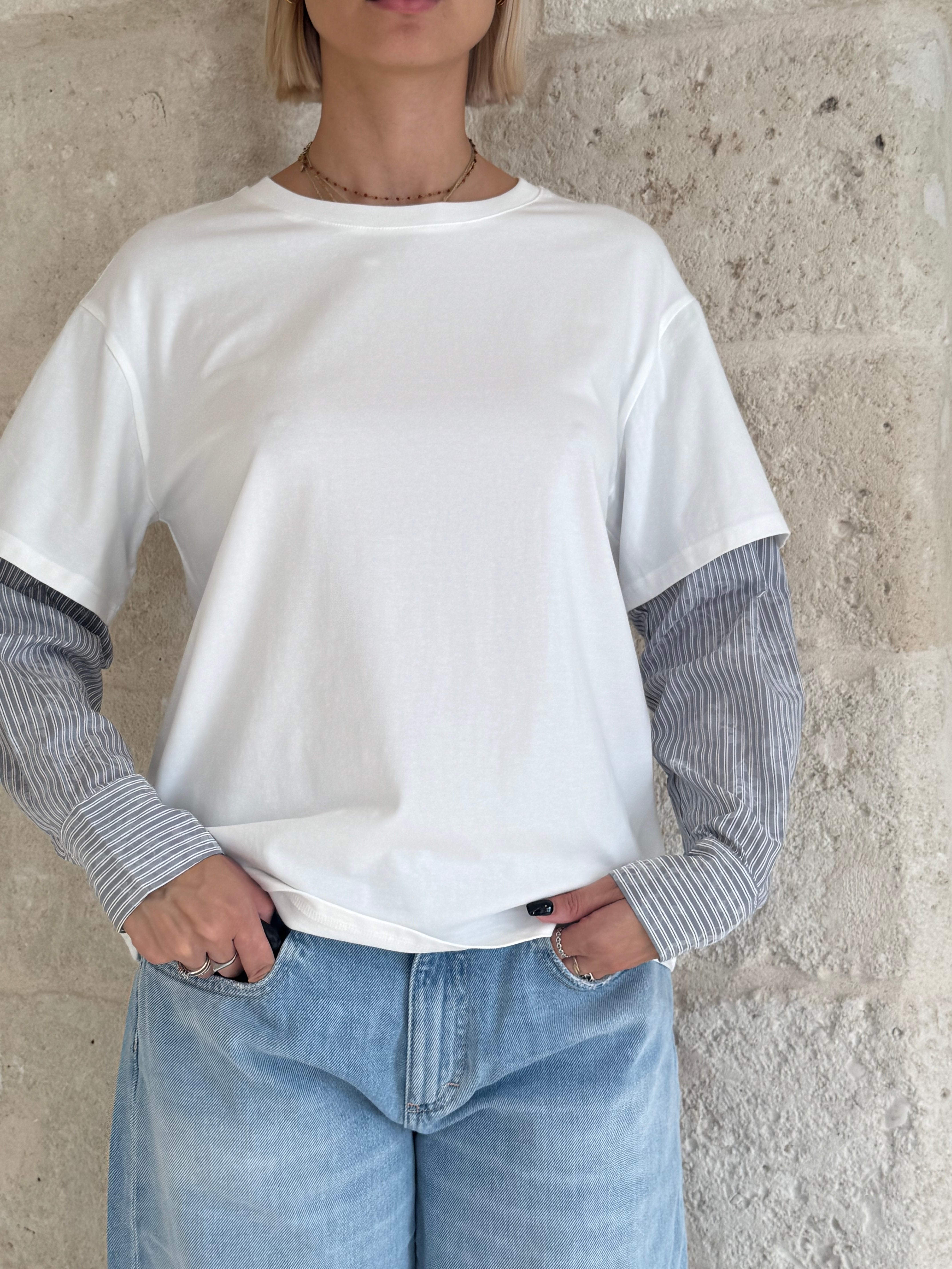 Maglia Duo con maniche lunghe in contrasto - You Decide