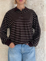 Maglioncino/Polo Soffy marrone a righe - Eleh