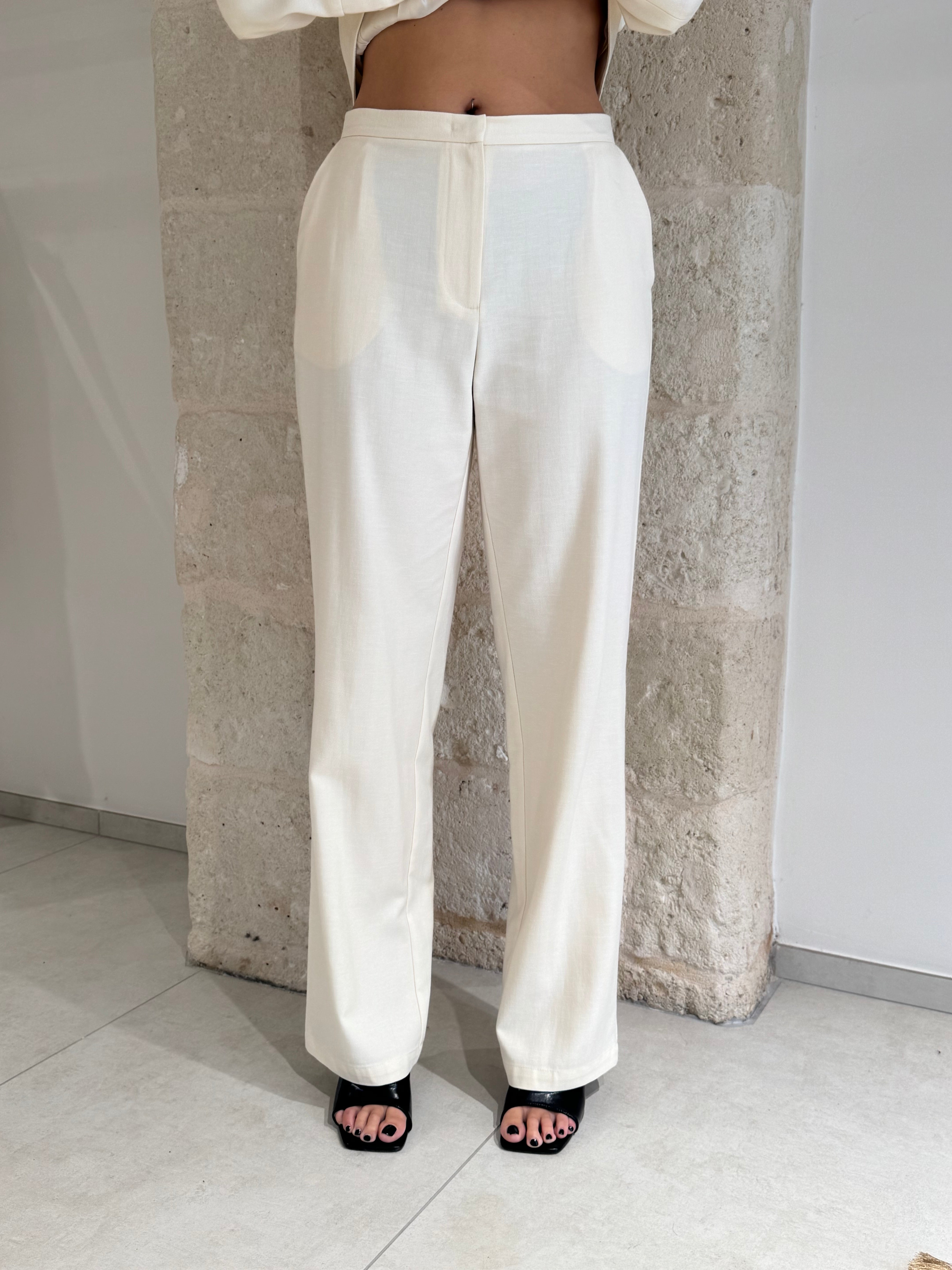 Pantalone Gamba Dritta Panna - Bohemian Vi
