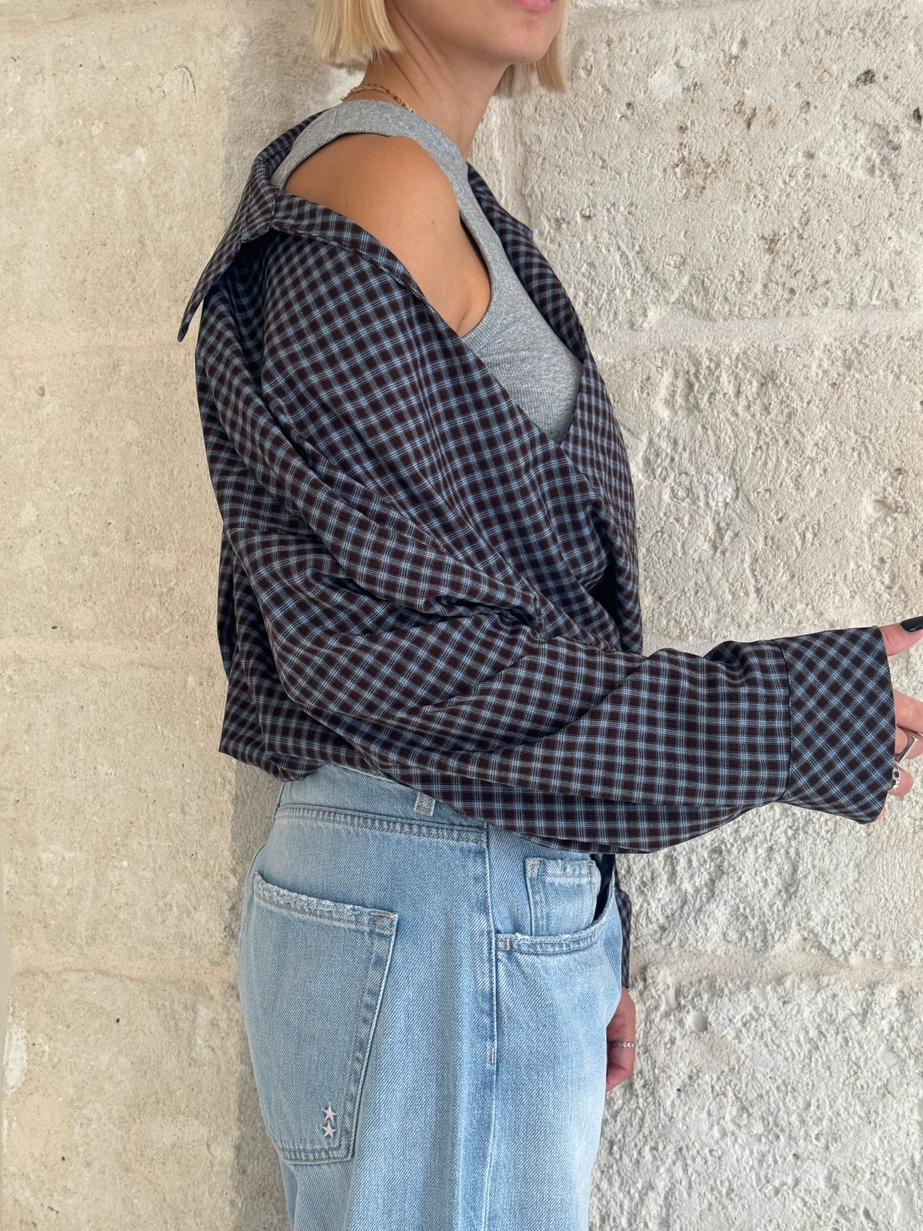Camicia Duo a quadri con canotta - Eleh