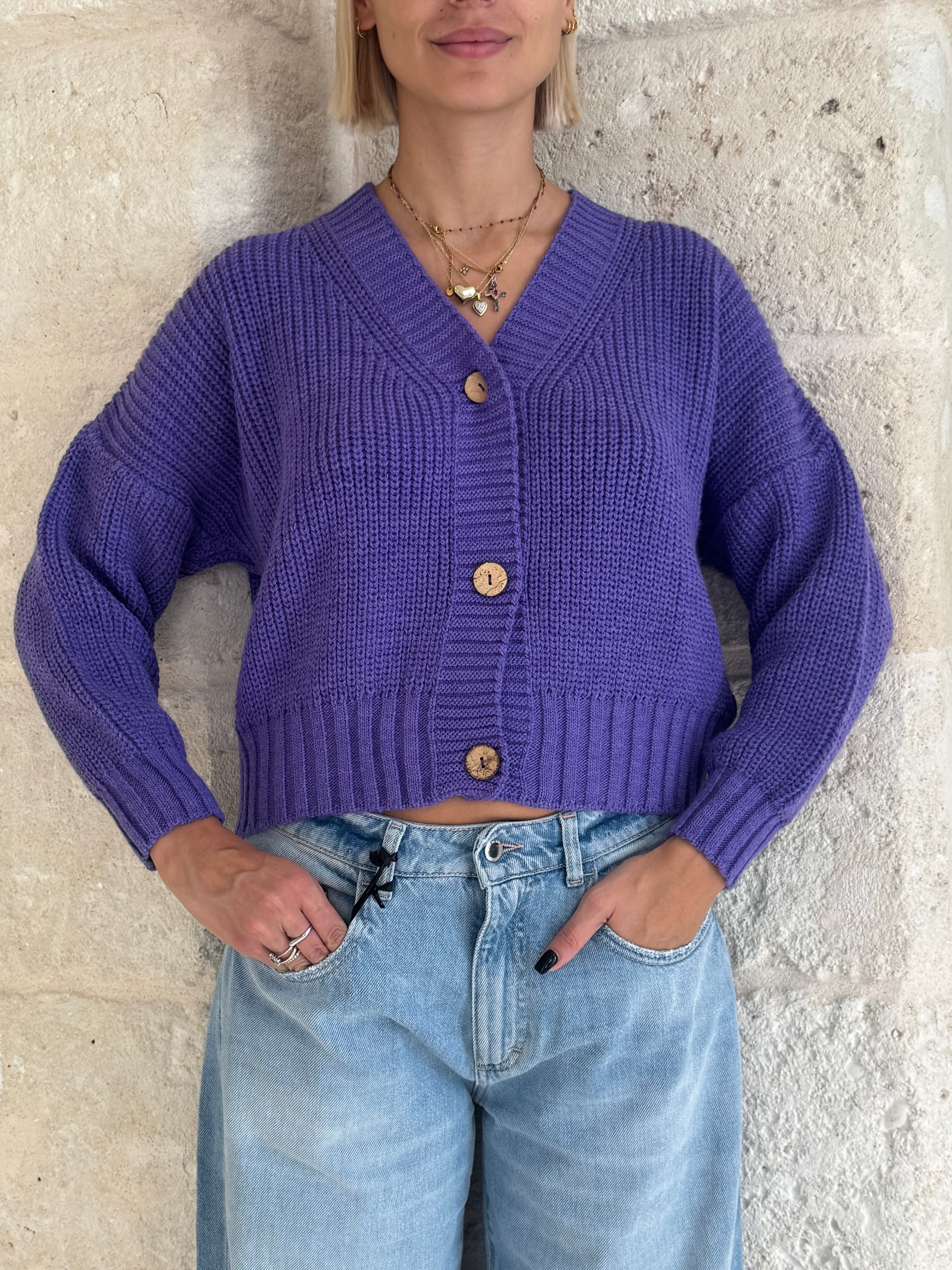 Cardigan puffo con bottoni - Zahjr