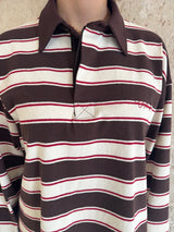 Polo a righe marrone - Kostumn1