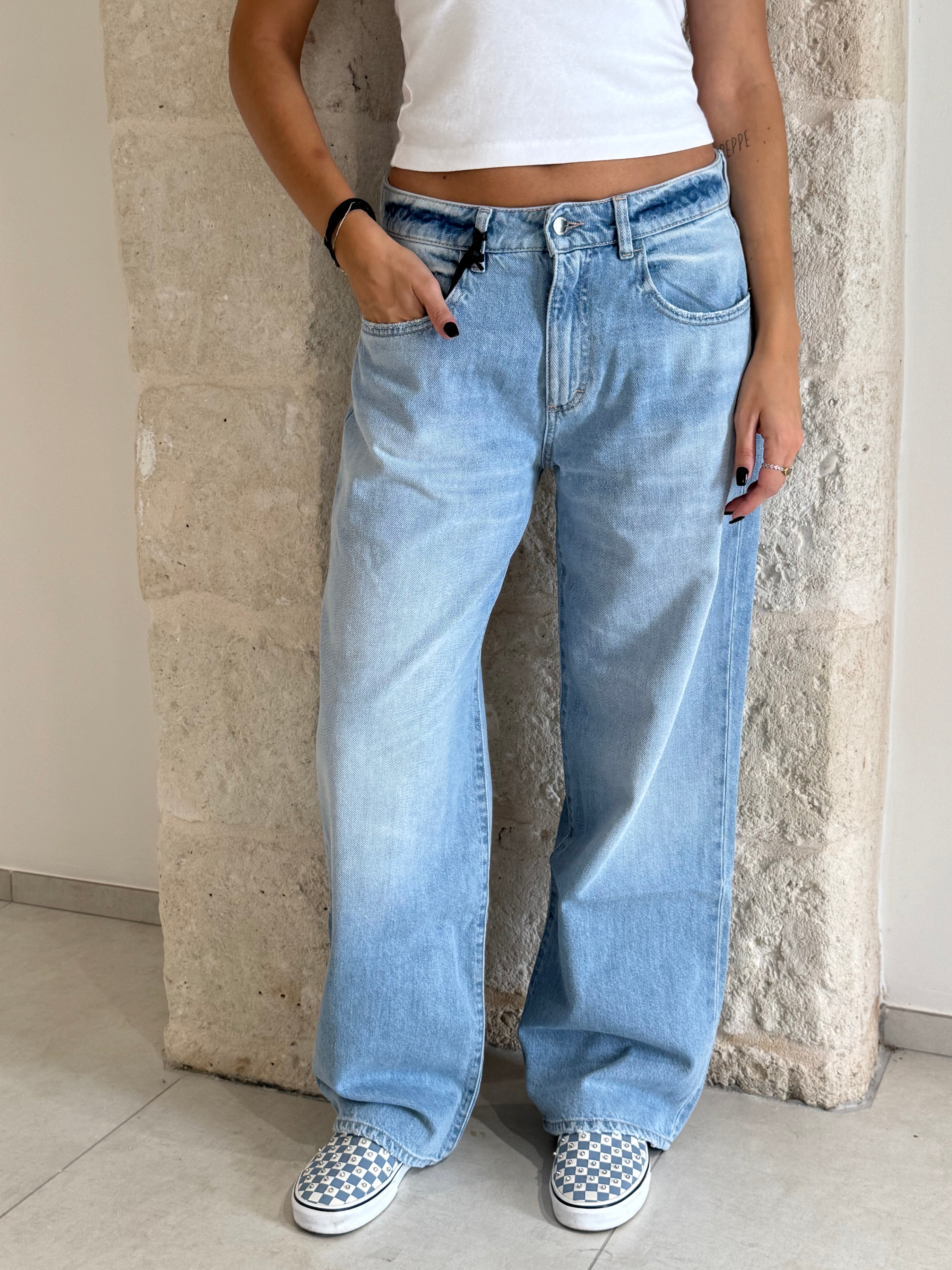 Jeans Bea chiaro e gamba larga - Icon Denim