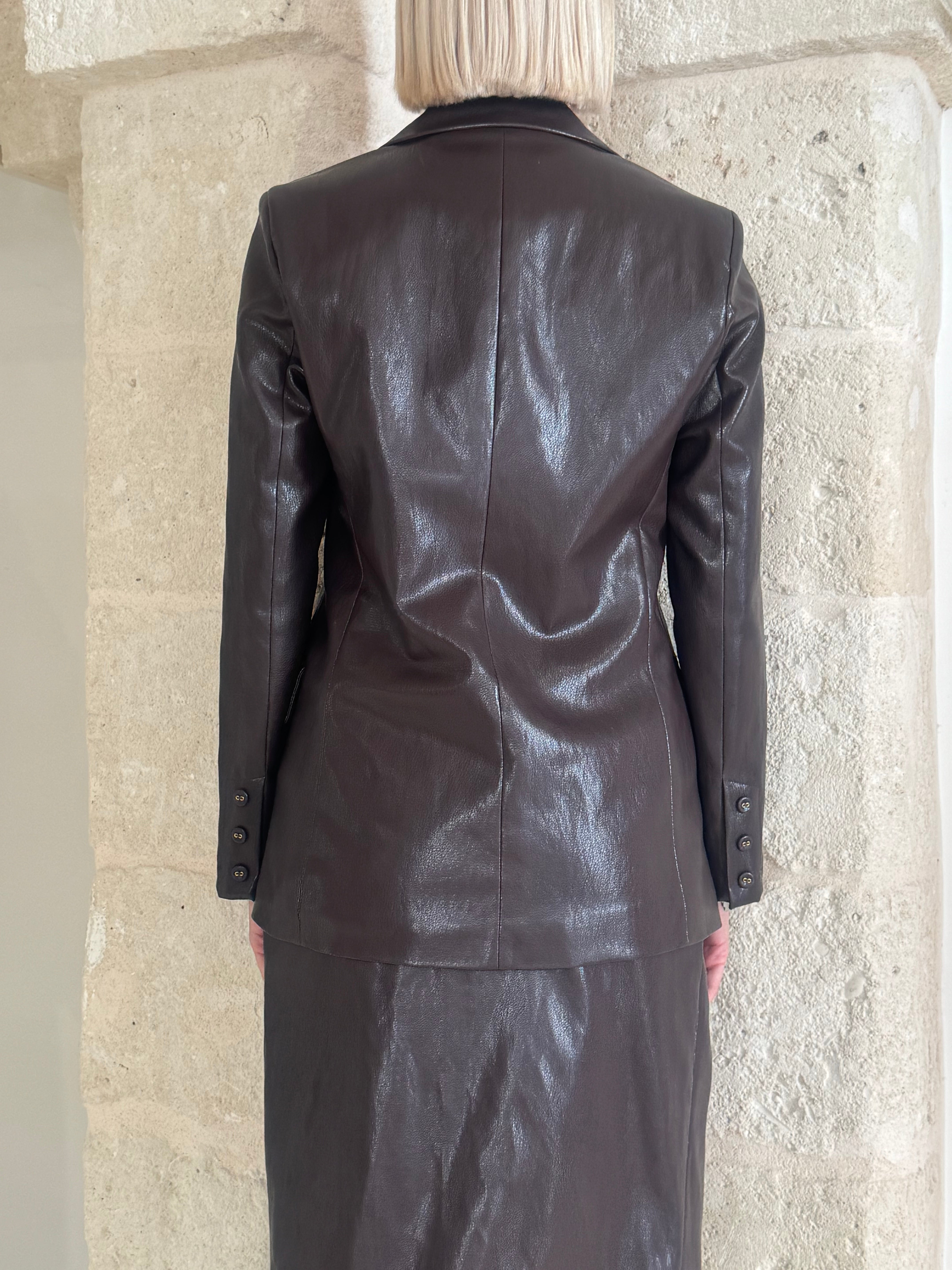 Blazer ecopelle moro - Zahjr