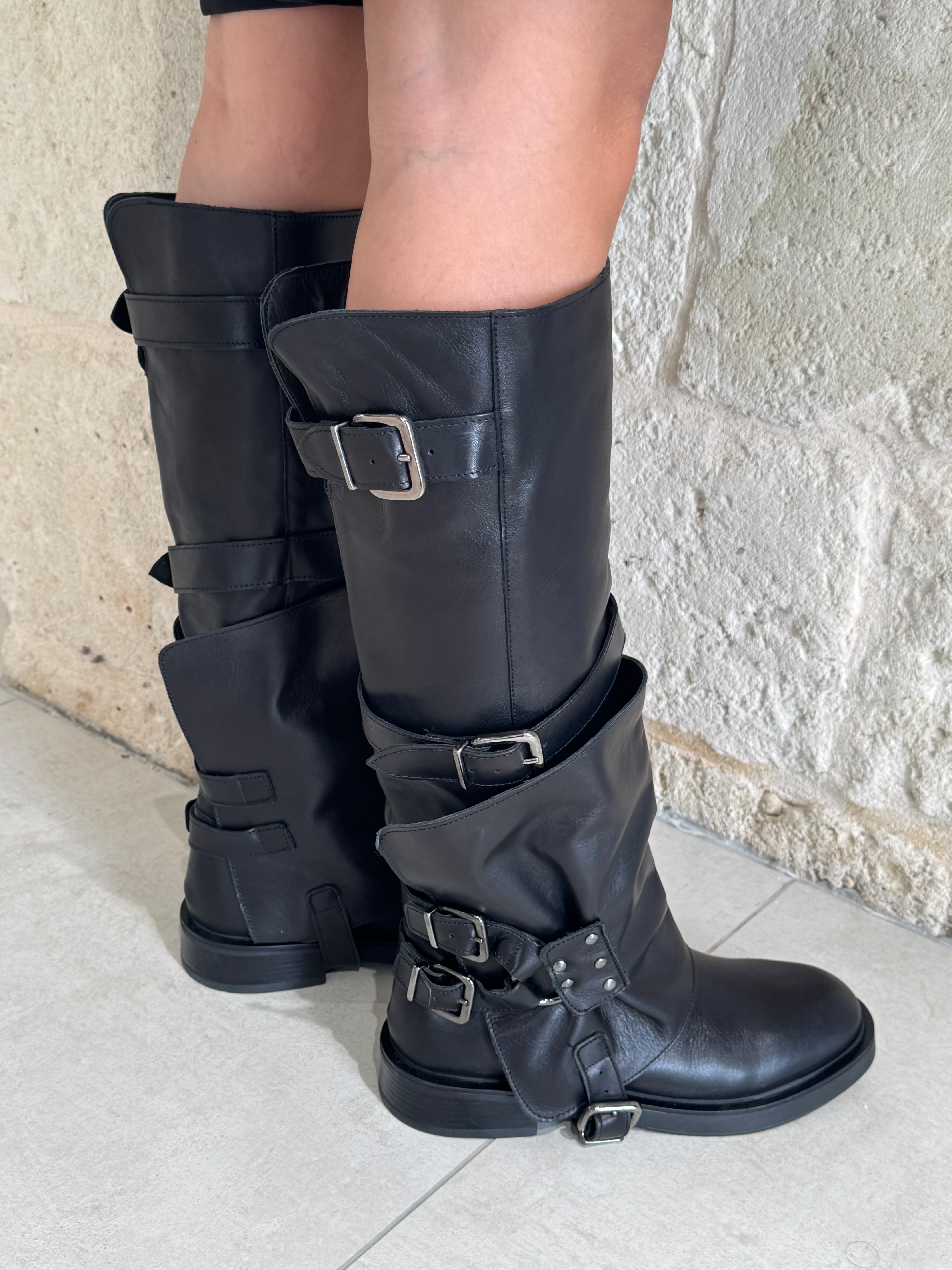 Stivale Biker nero - Divine Follie
