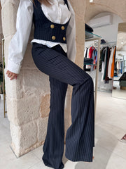 Tailleur Gessato nero