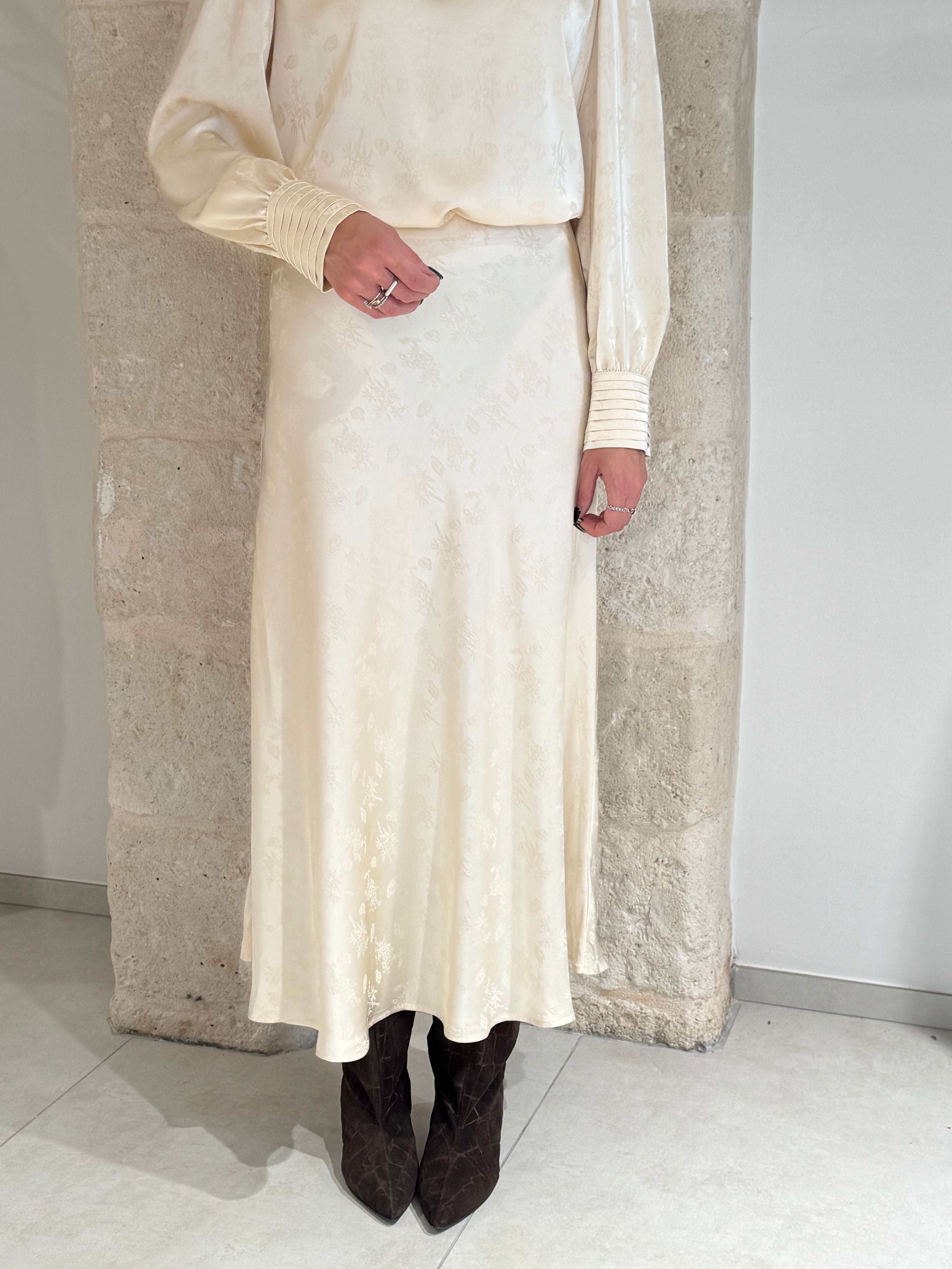 Gonna Midi avorio in jacquard - You decide