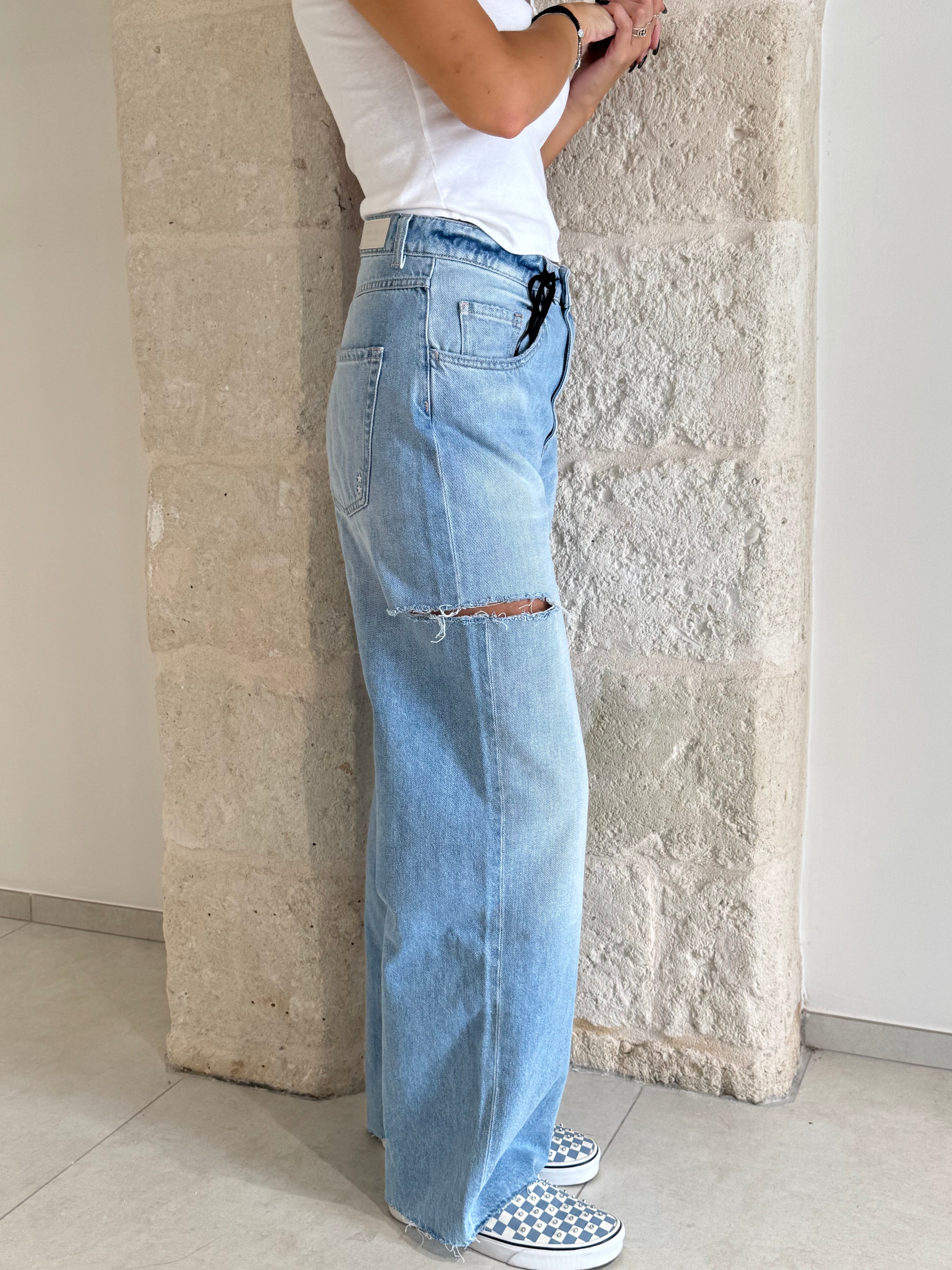 Jeans Poppy Eco chiaro con strappi - Icon Denim