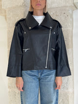 Biker in ecopelle con cerniere argentate - Bsb