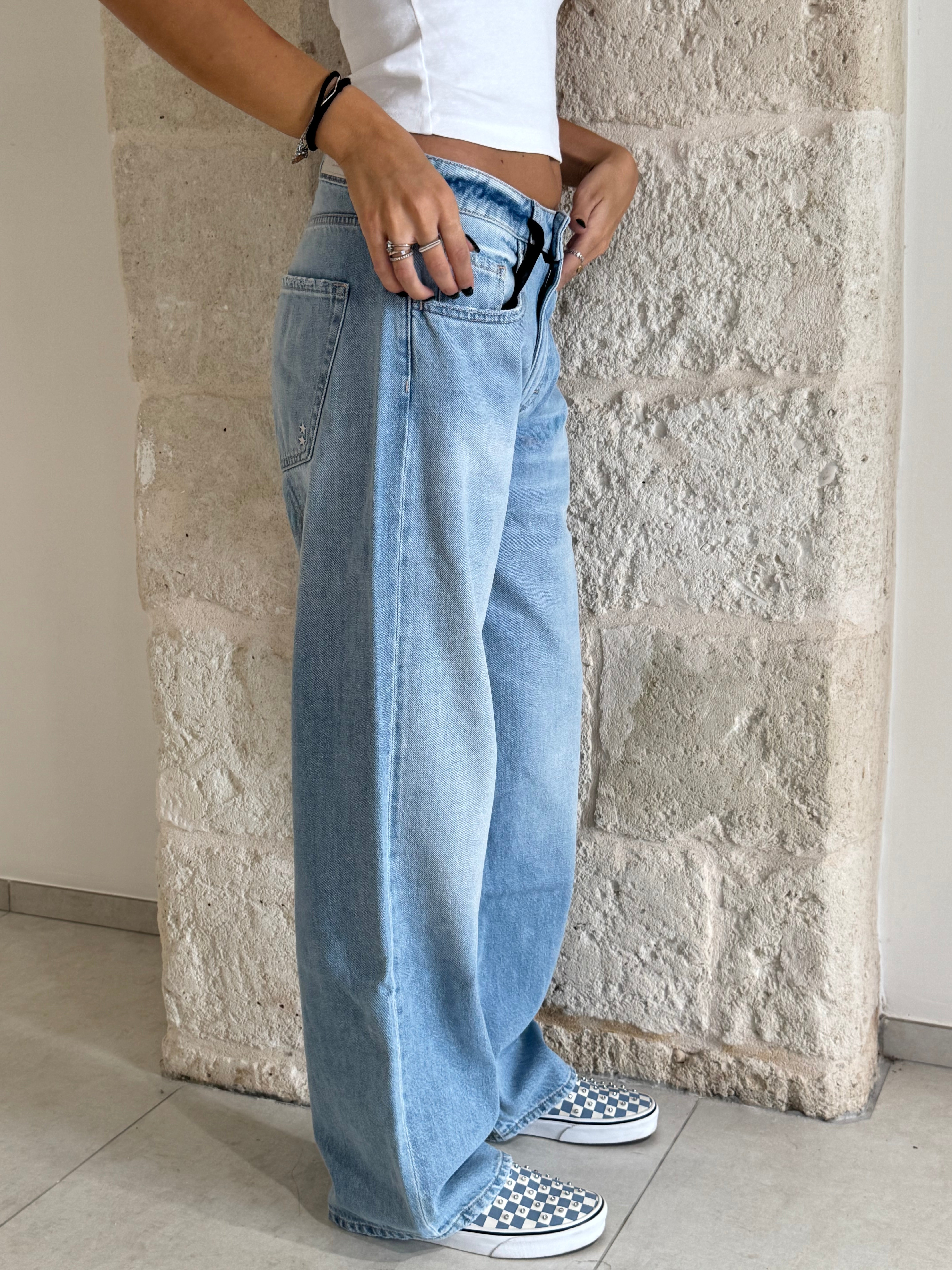 Jeans Bea chiaro e gamba larga - Icon Denim