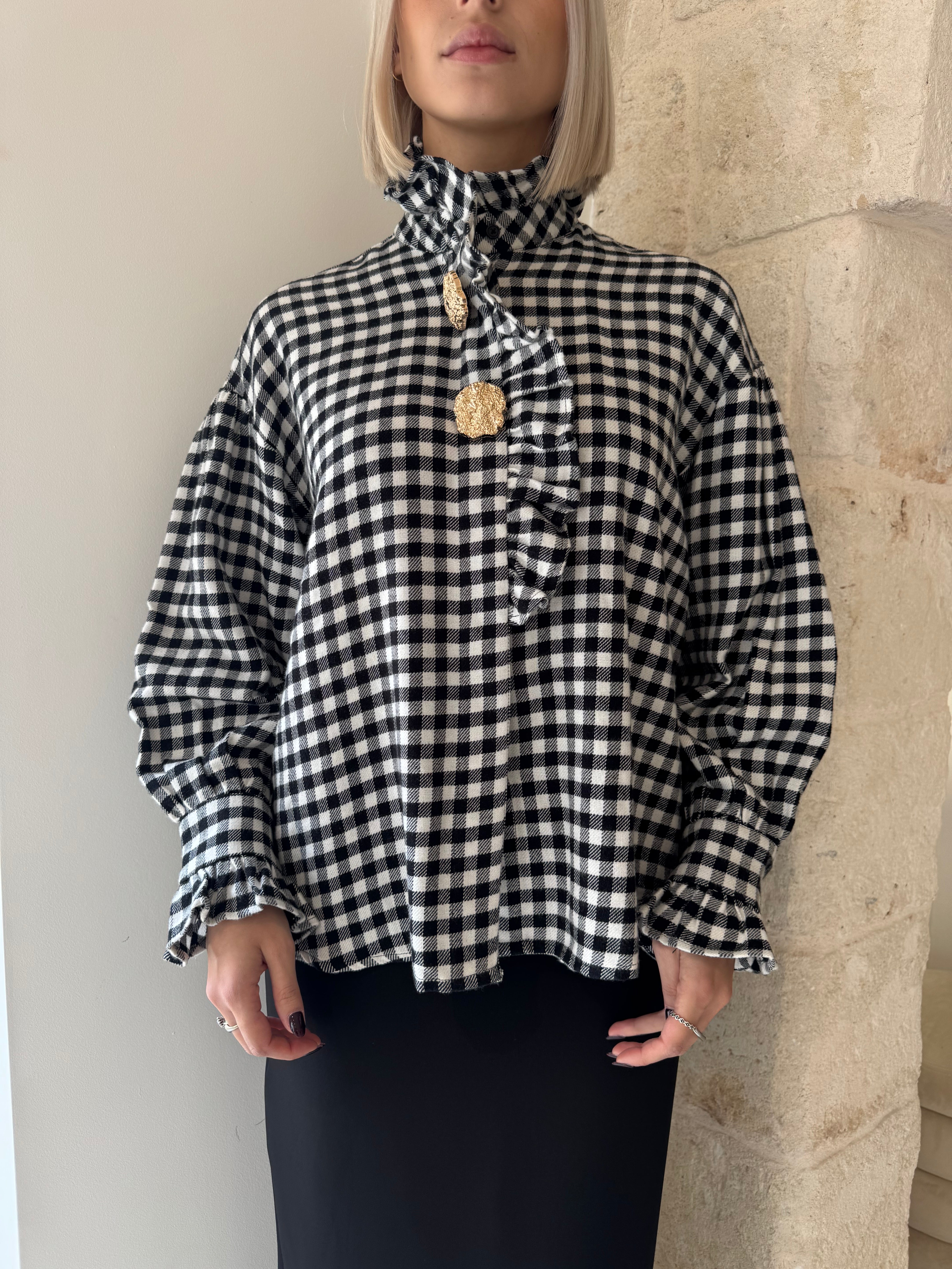 Camicia a quadri con dettagli oro - Bsb
