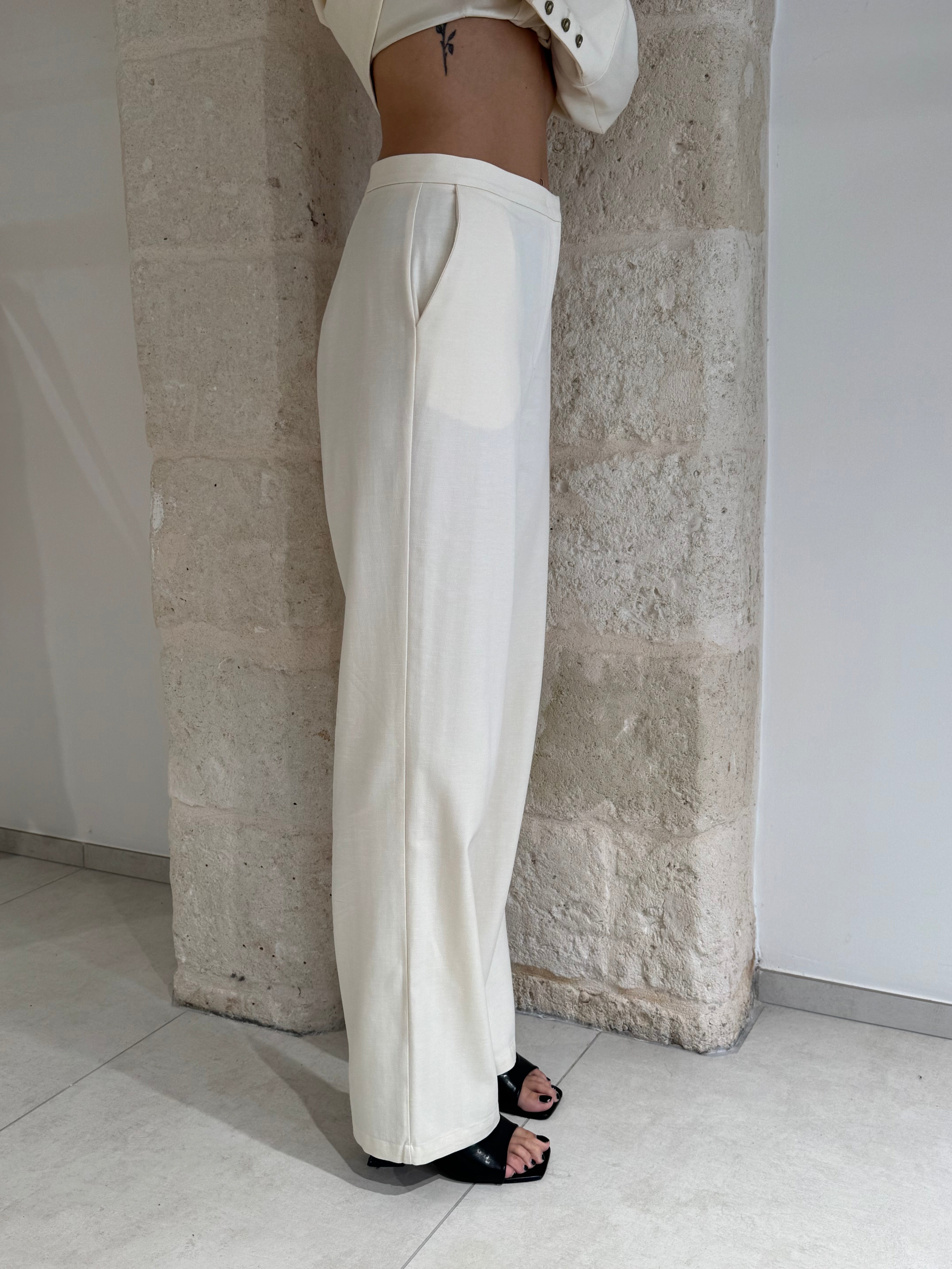 Pantalone Gamba Dritta Panna - Bohemian Vi