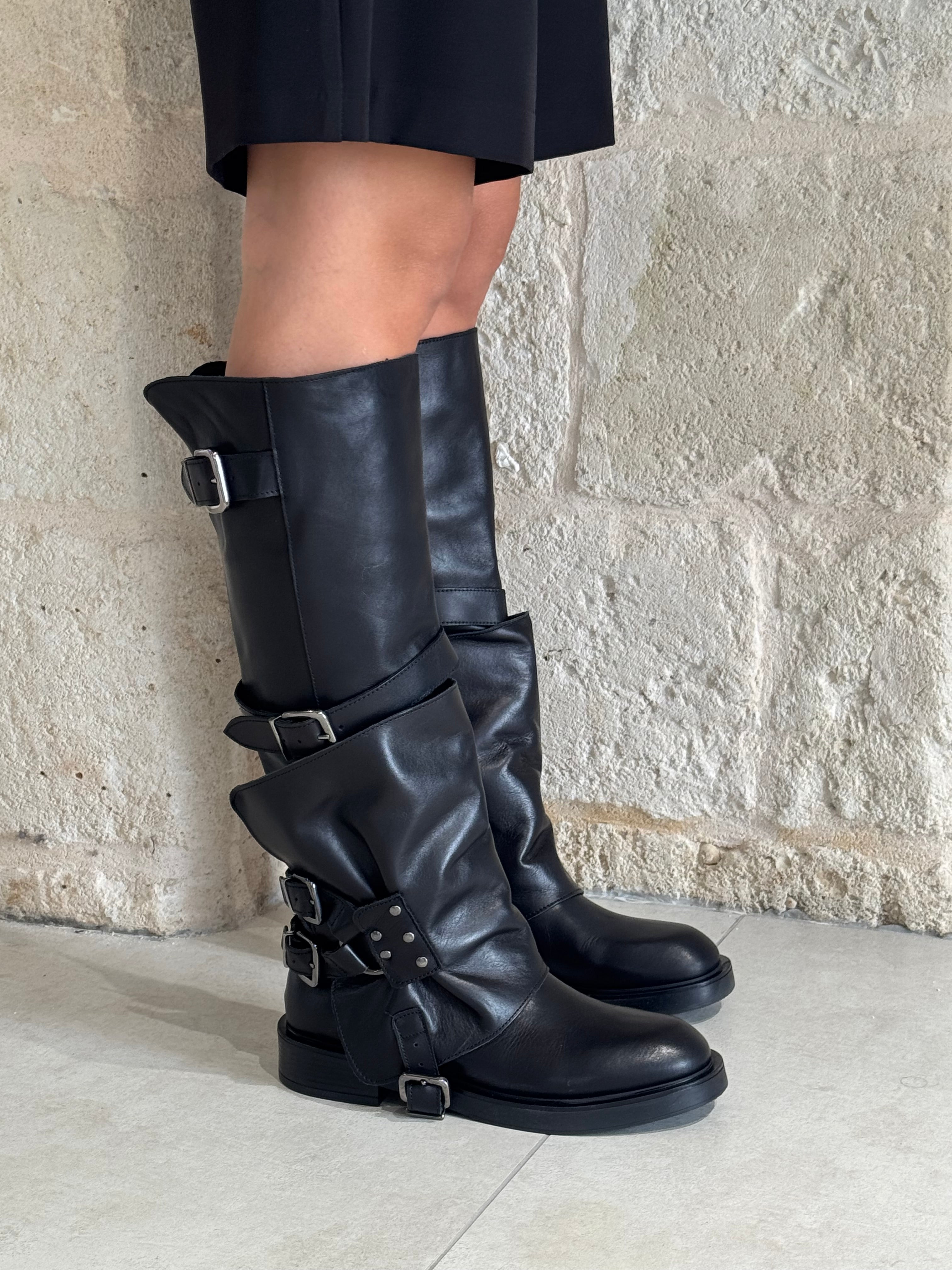 Stivale Biker nero - Divine Follie