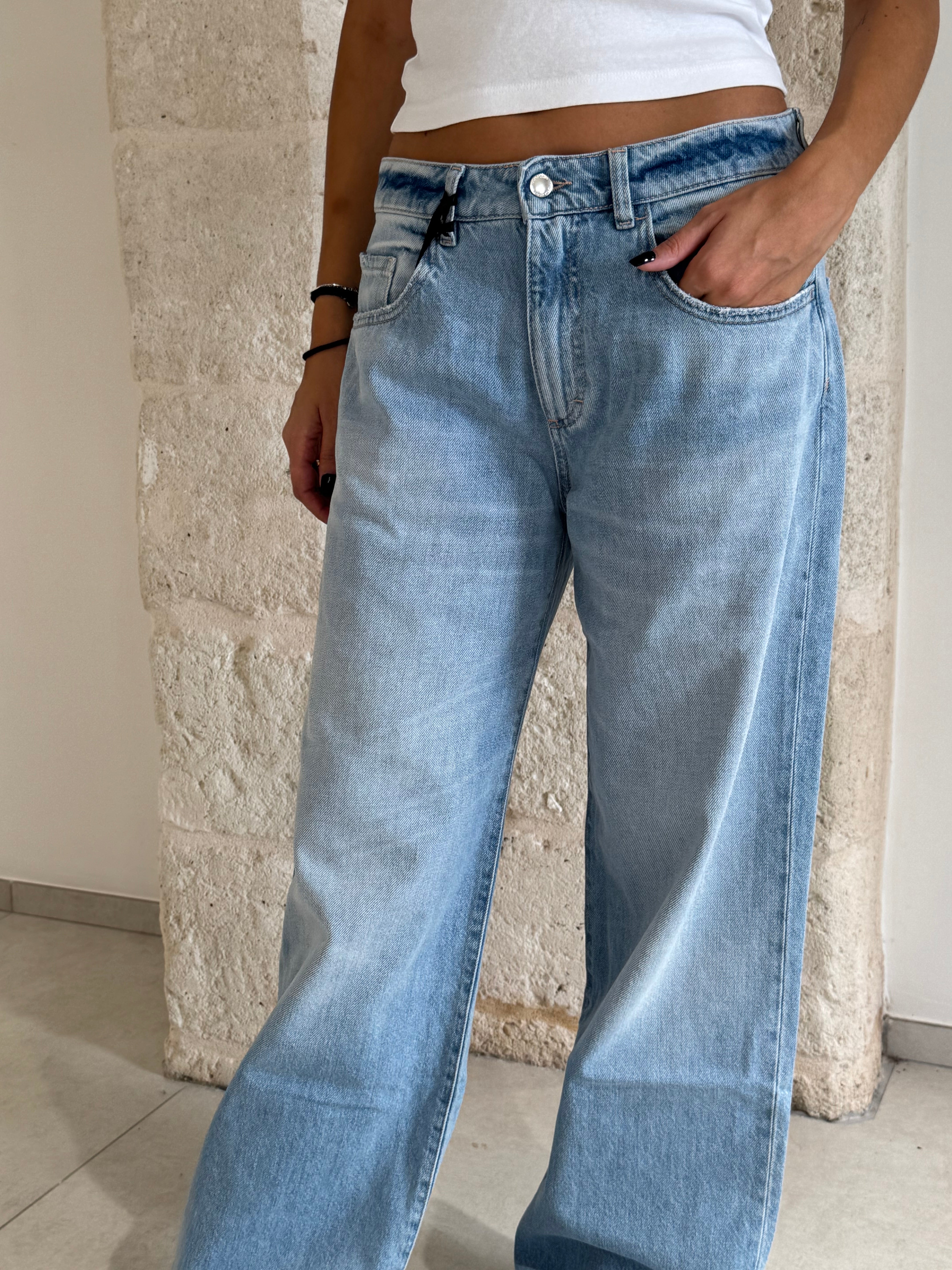 Jeans Bea chiaro e gamba larga - Icon Denim