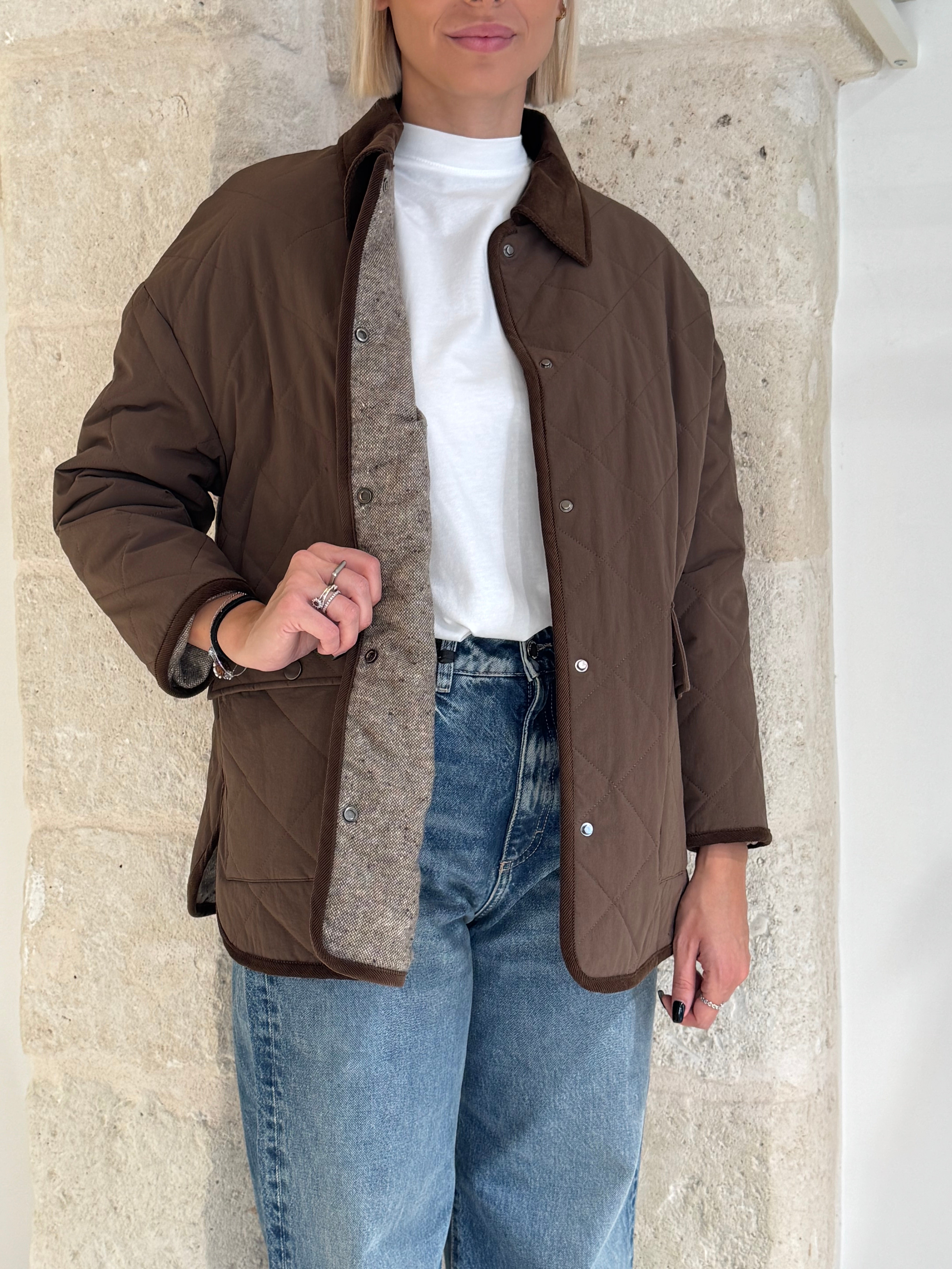 Giacca trapuntata marrone - Eleh