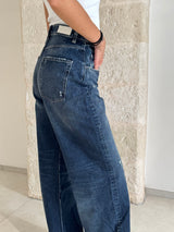 Jeans Poppy Dark Blue e gamba larga -Icon Denim