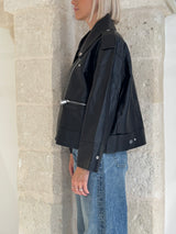 Biker in ecopelle con cerniere argentate - Bsb