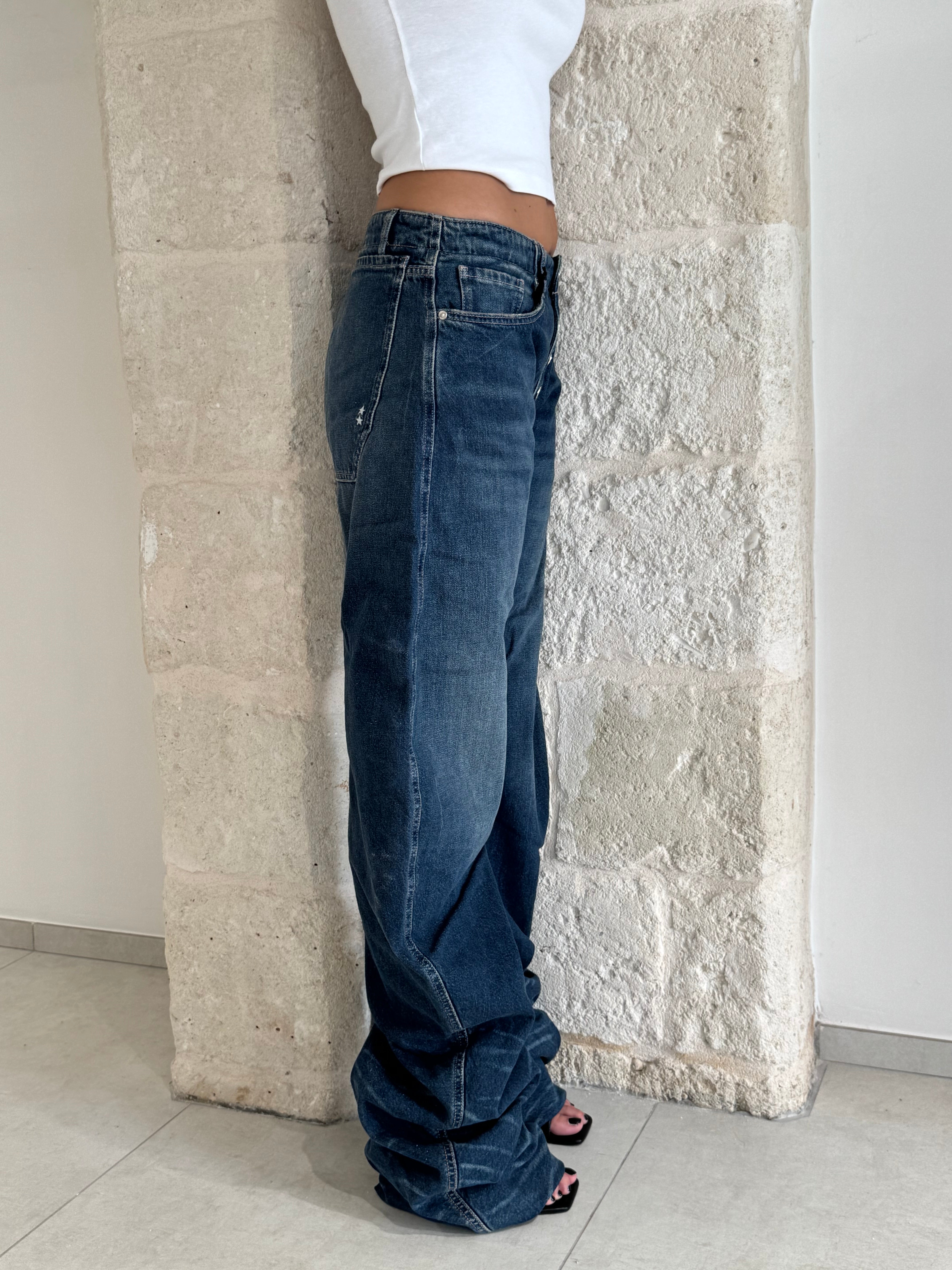 Jeans Riri Dune a vita bassa e gamba larga- Icon Denim