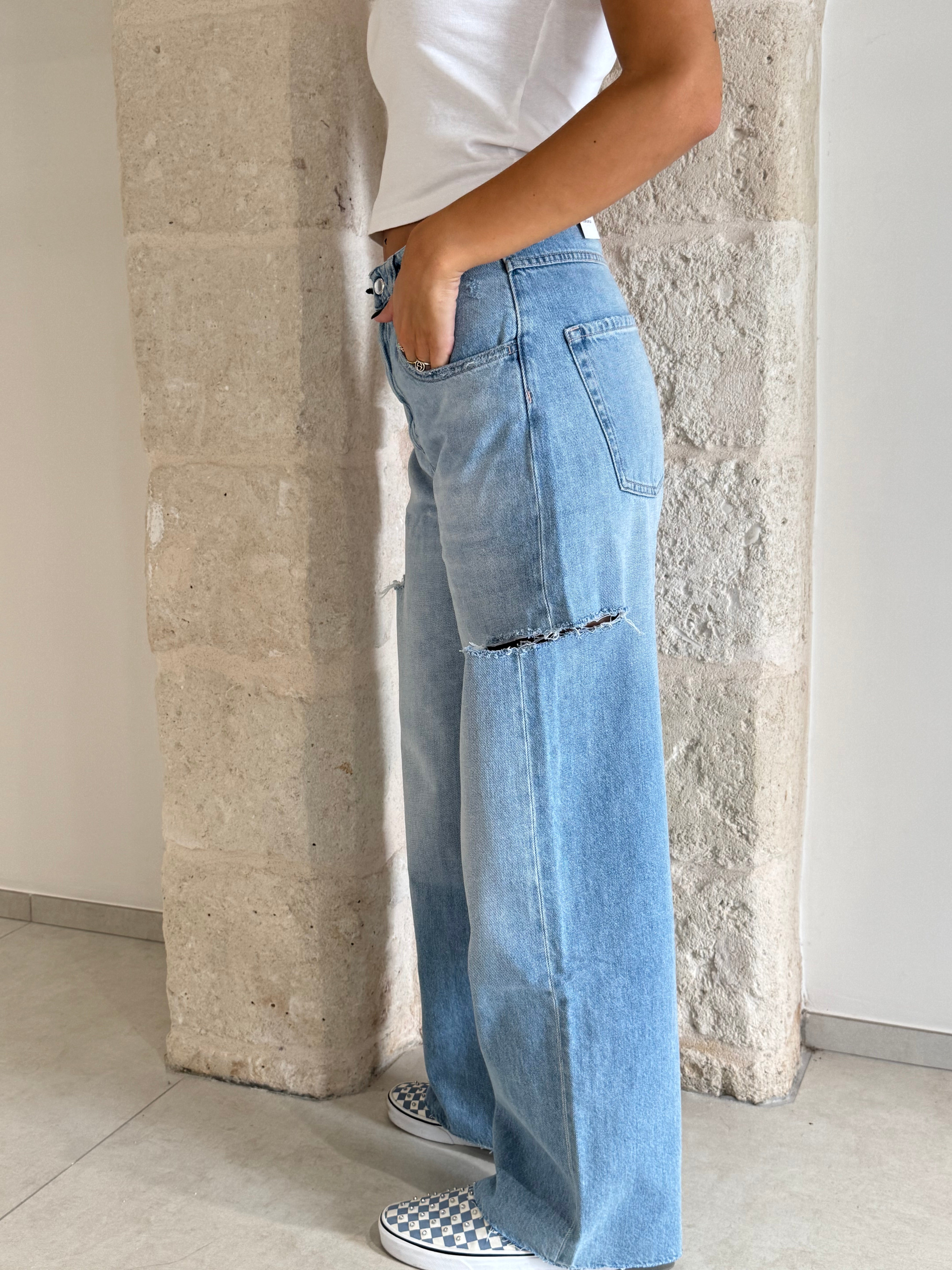 Jeans Poppy Eco chiaro con strappi - Icon Denim