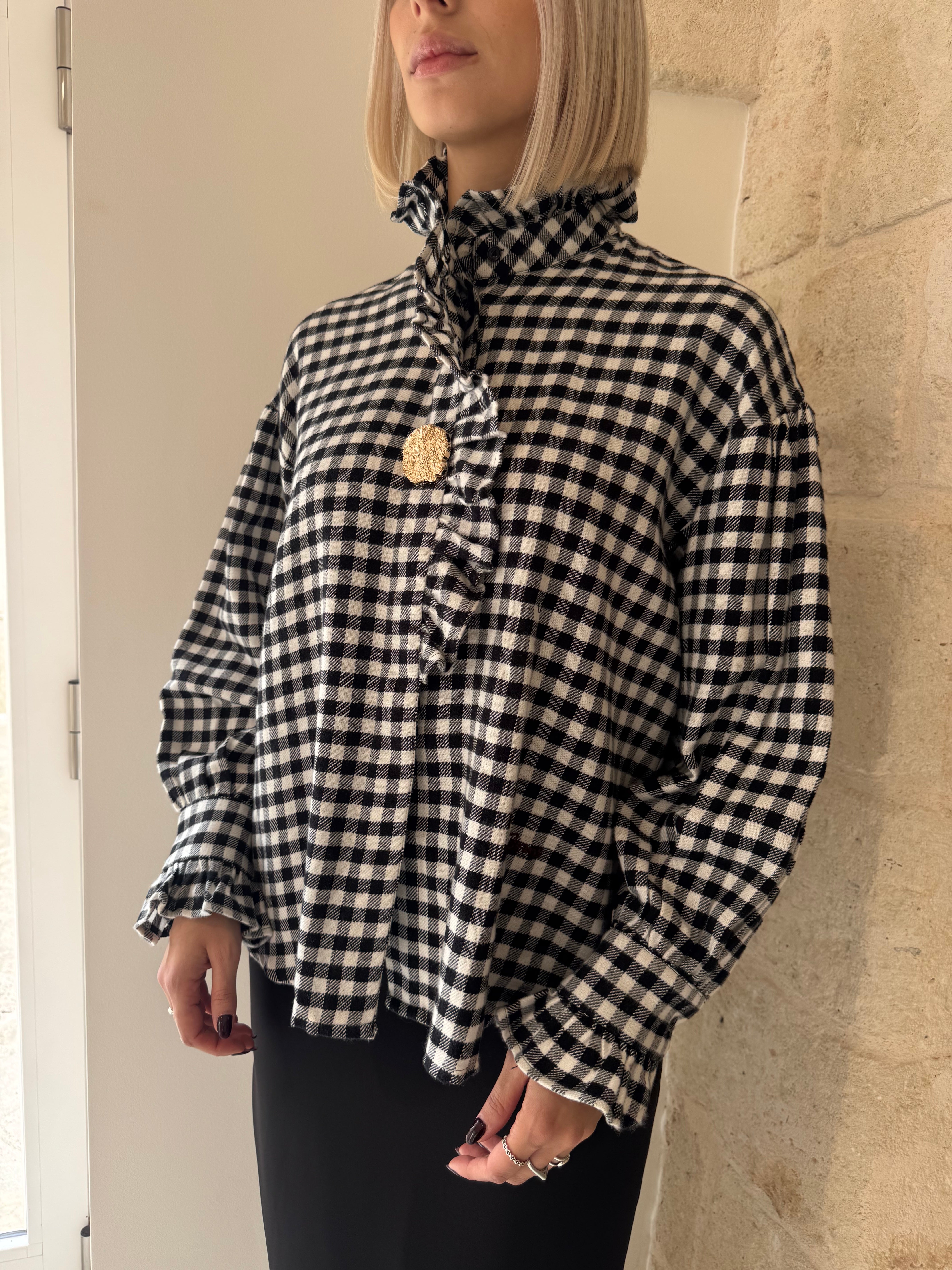 Camicia a quadri con dettagli oro - Bsb
