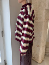 Polo a righe bordeaux - Kostumn1