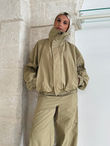 Bomber Kaki oversize effetto nylon- Eleh