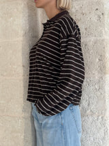 Maglioncino/Polo Soffy marrone a righe - Eleh