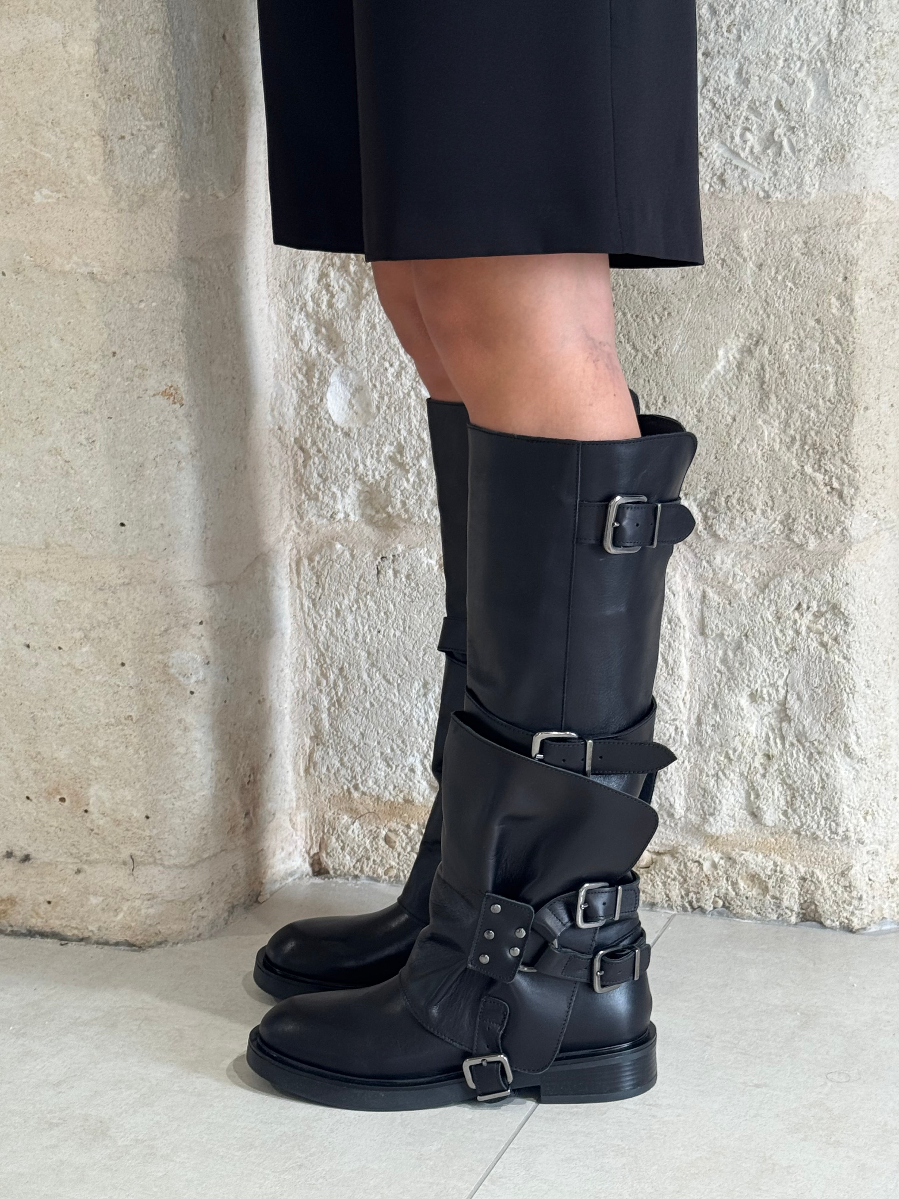 Stivale Biker nero - Divine Follie