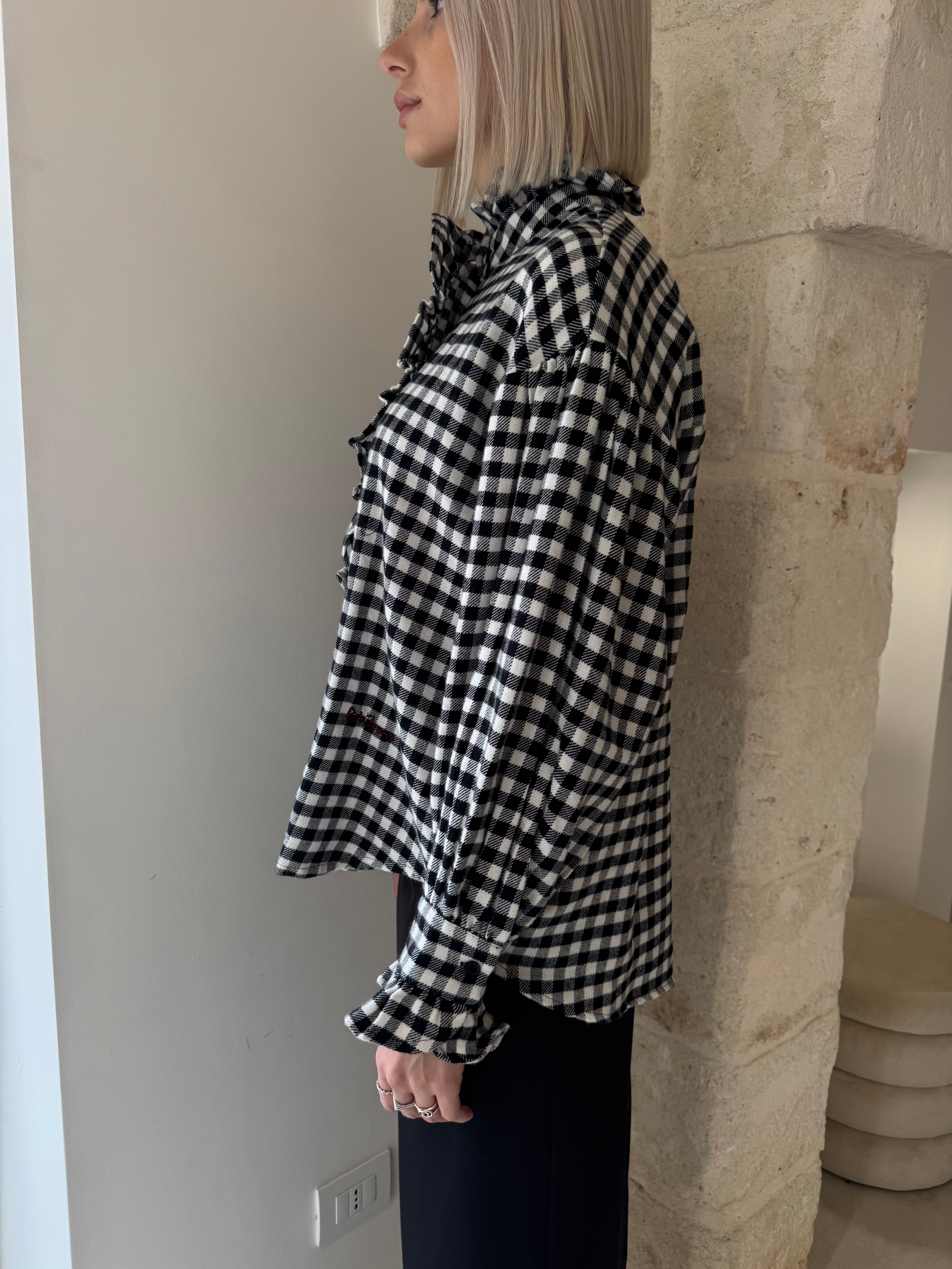 Camicia a quadri con dettagli oro - Bsb