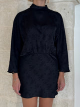 Vestito corto nero in jacquard - You decide
