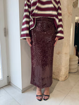 Gonna con paillettes bordeaux - Kostumn1