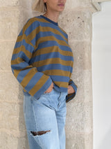 Maglia a righe bicolore con manica lunga - Kostumn1