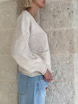 Cardigan Molly off white con bottoni e tasche - Zahjr