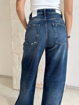 Jeans Poppy Dark Blue e gamba larga -Icon Denim