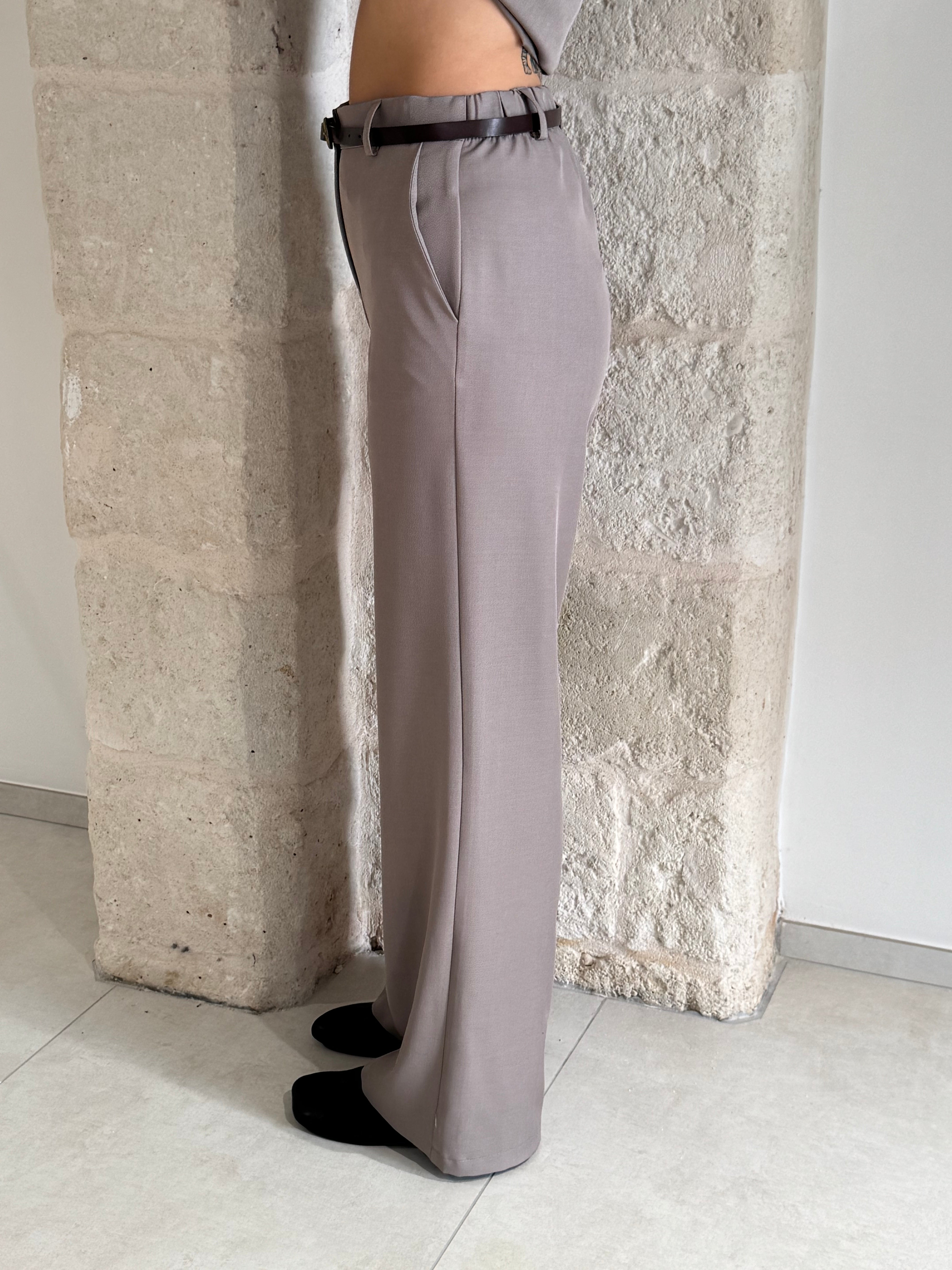 Pantalone tortora dritto - Zahjr