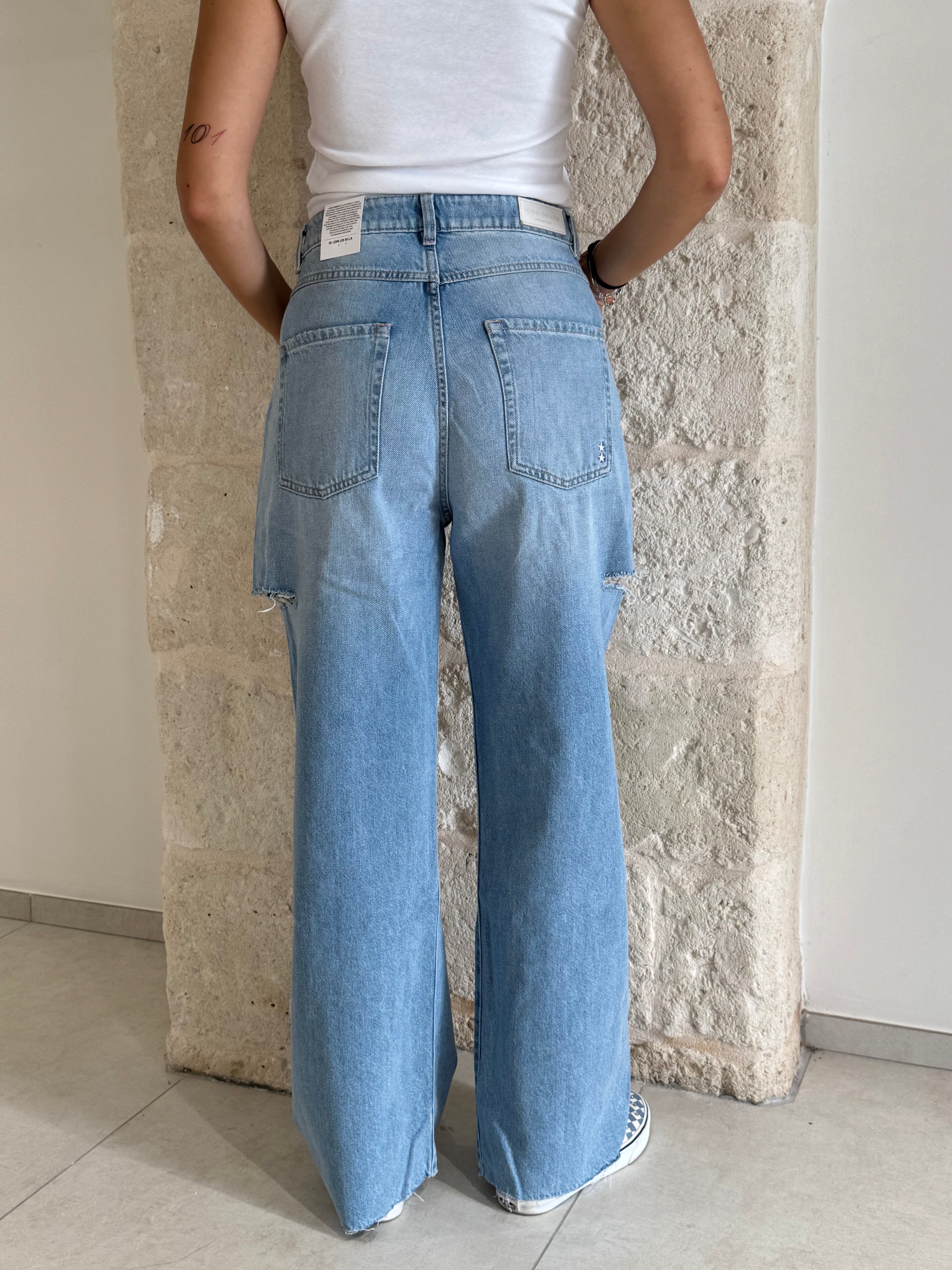 Jeans Poppy Eco chiaro con strappi - Icon Denim