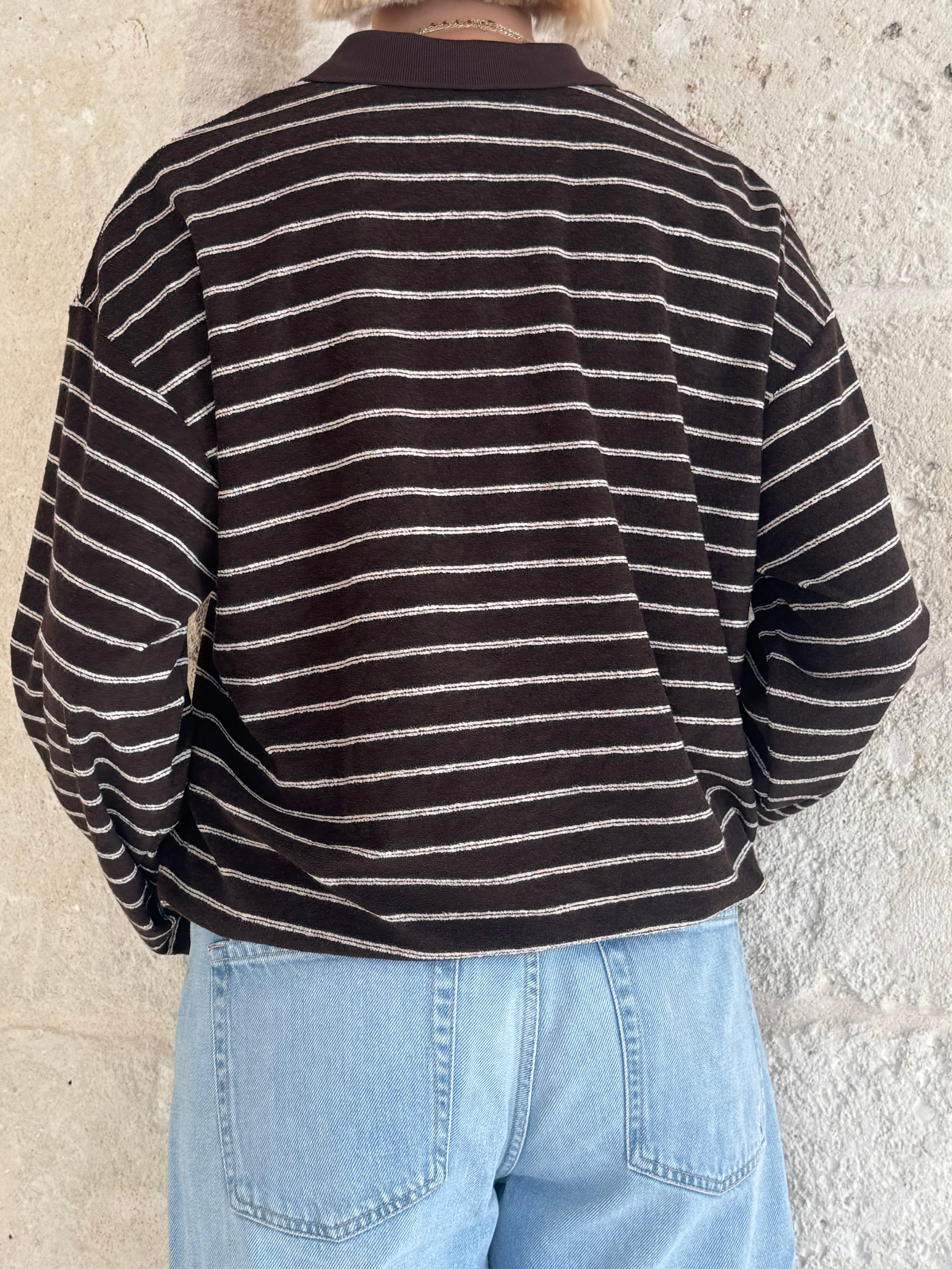 Maglioncino/Polo Soffy marrone a righe - Eleh