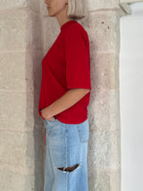 T-shirt con spalline e ricamo - Kostumn1