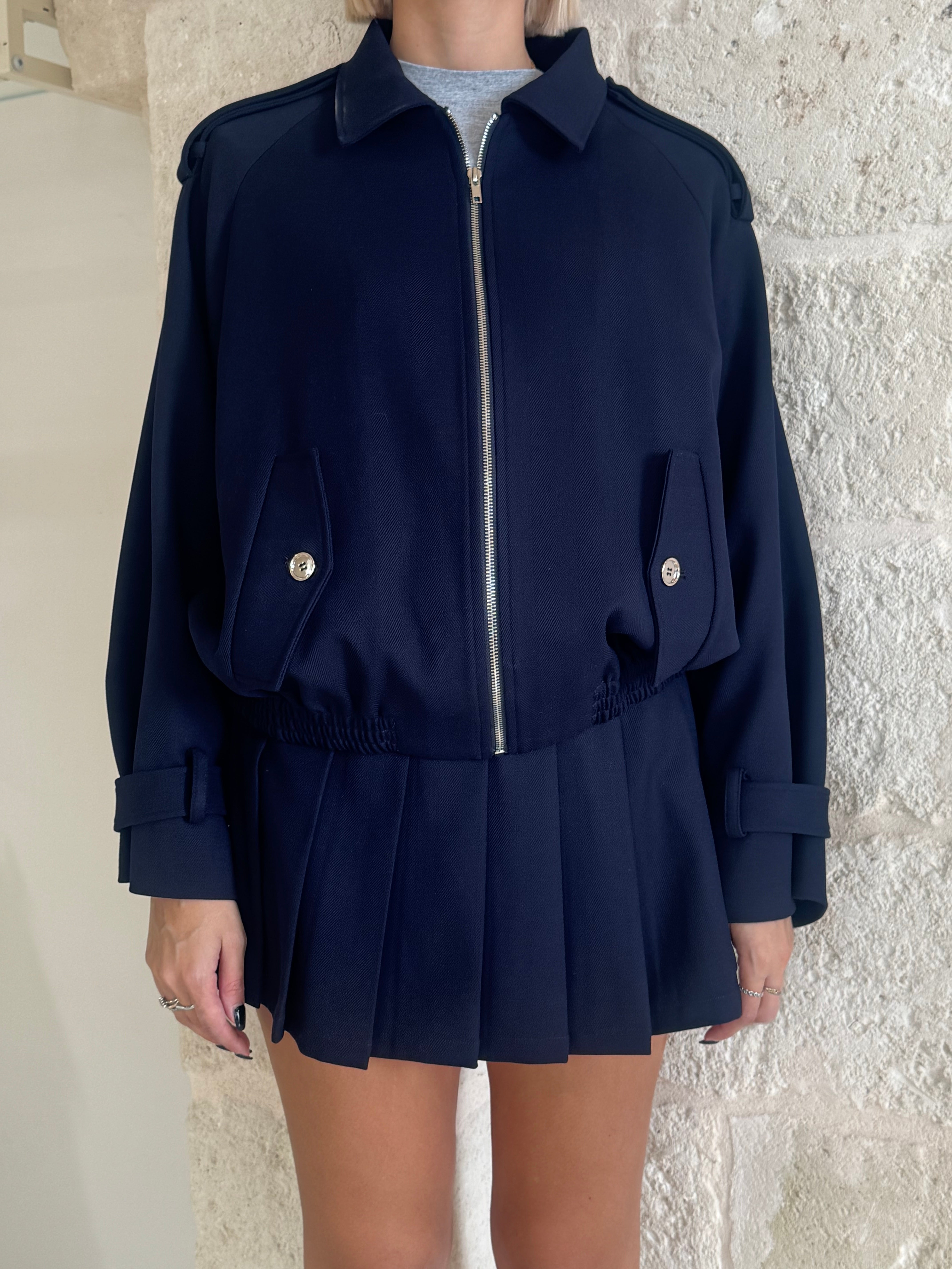 Gonna a pieghe blu - Eleh