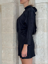 Vestito corto nero in jacquard - You decide