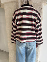 Polo a righe marrone - Kostumn1