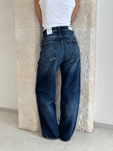 Jeans Poppy Dark Blue e gamba larga -Icon Denim