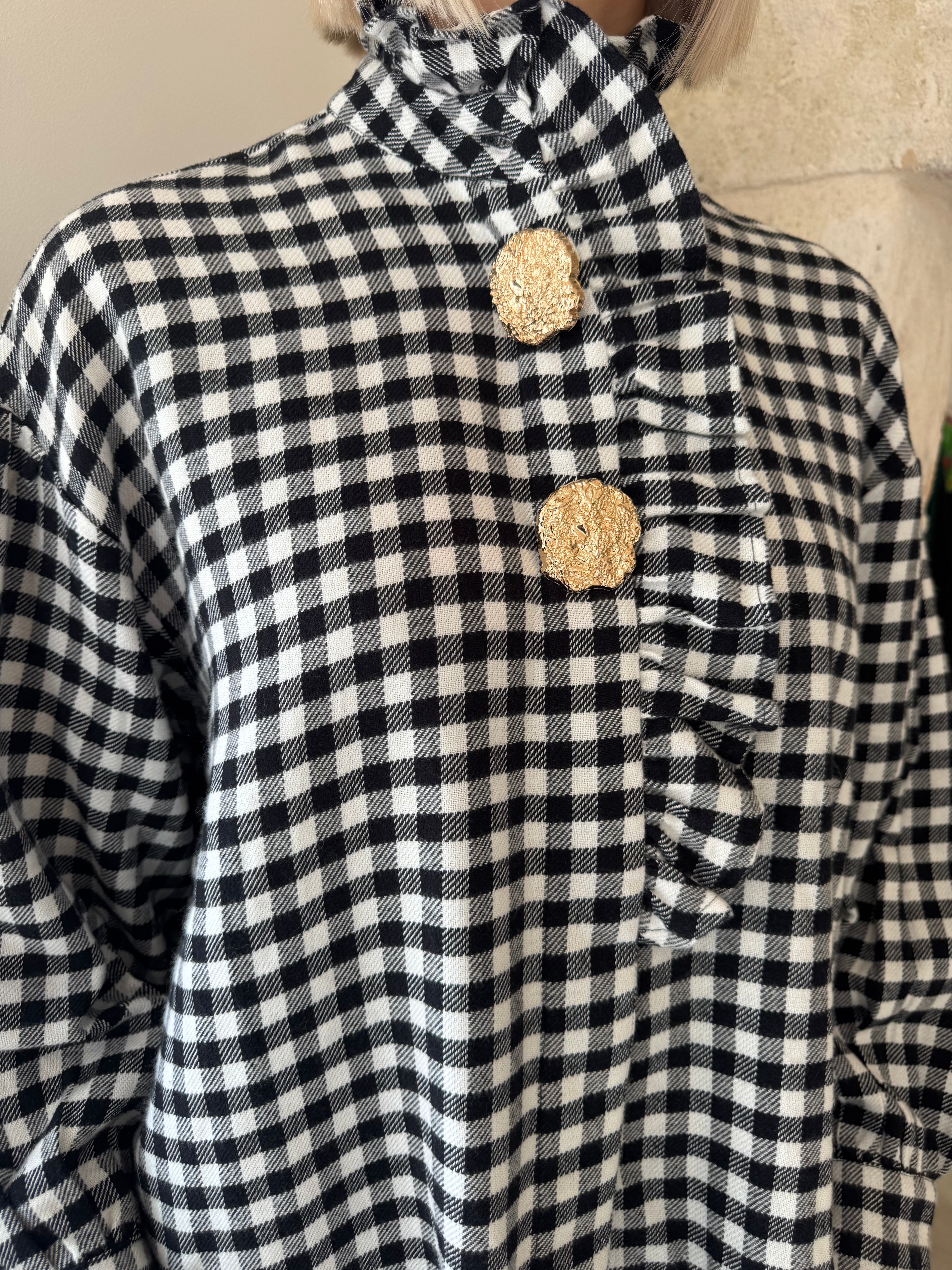 Camicia a quadri con dettagli oro - Bsb