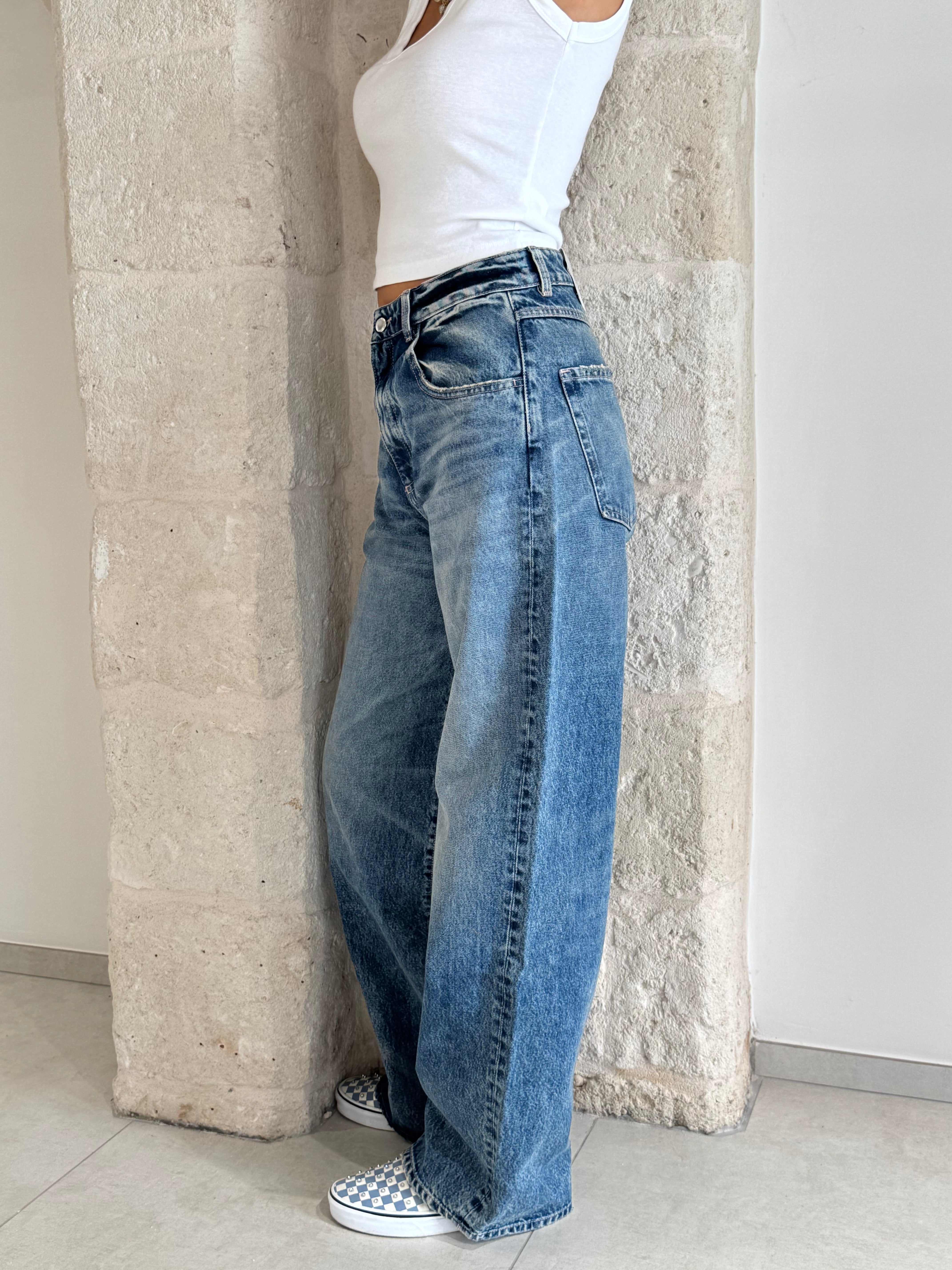 Jeans Poppy Smoke e gamba larga - Icon Denim