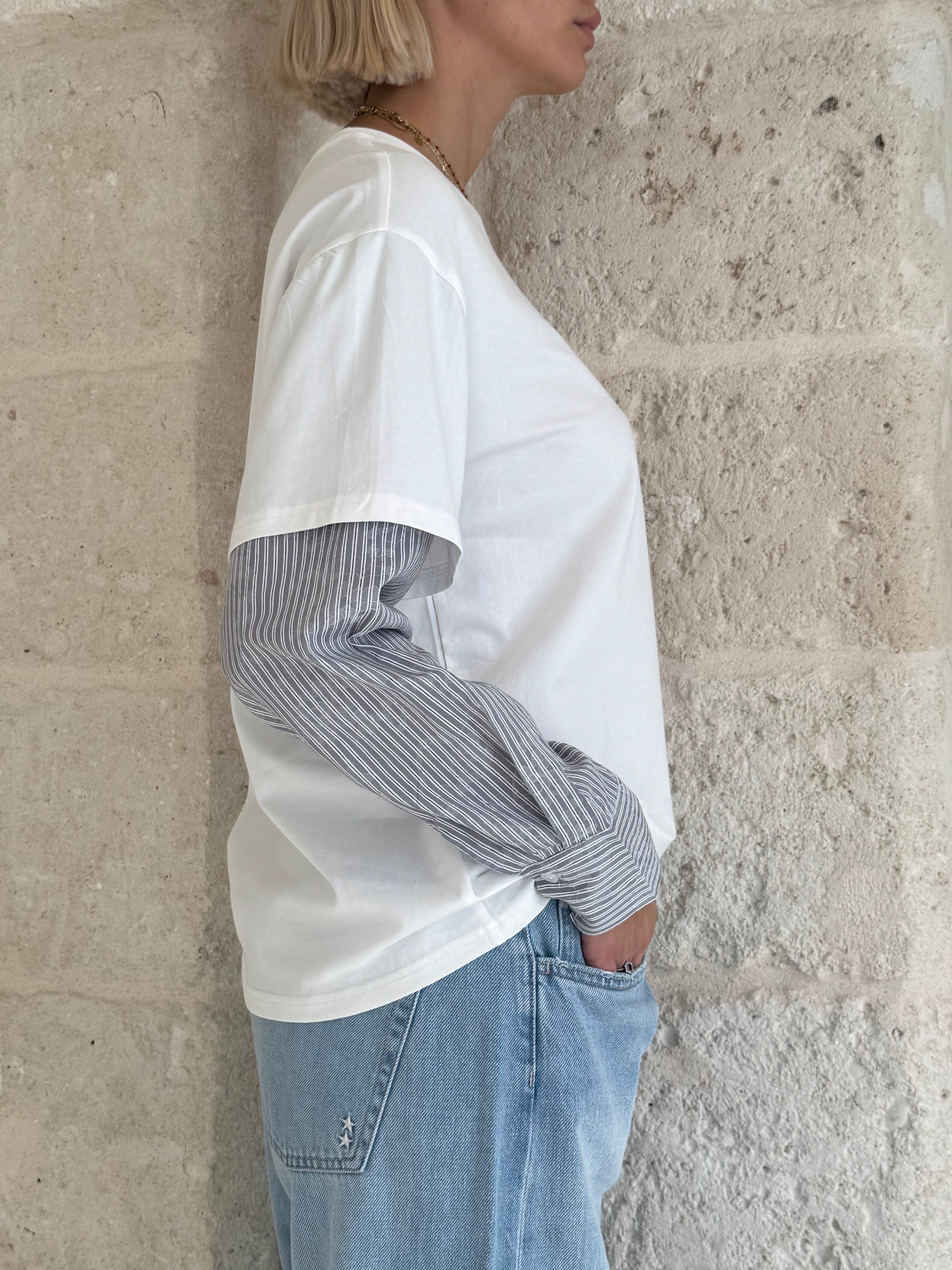 Maglia Duo con maniche lunghe in contrasto - You Decide